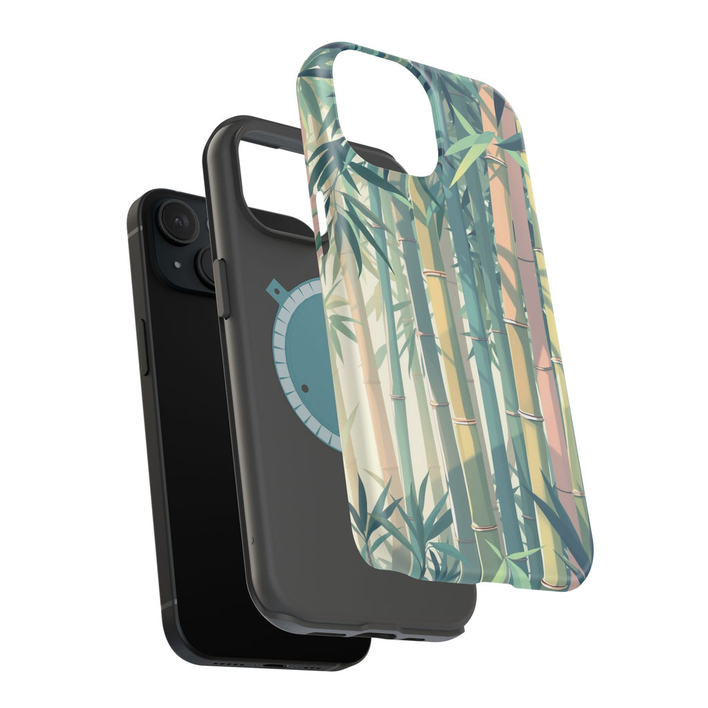 iPhone Mint And Blush Bamboo Grove Bold Modern Everyday Snap Case · iPhone Case