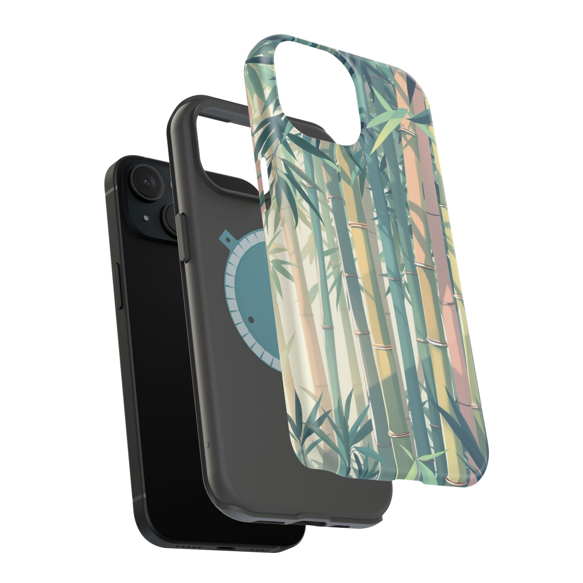 iPhone Mint And Blush Bamboo Grove Bold Modern Everyday Snap Case · iPhone Case