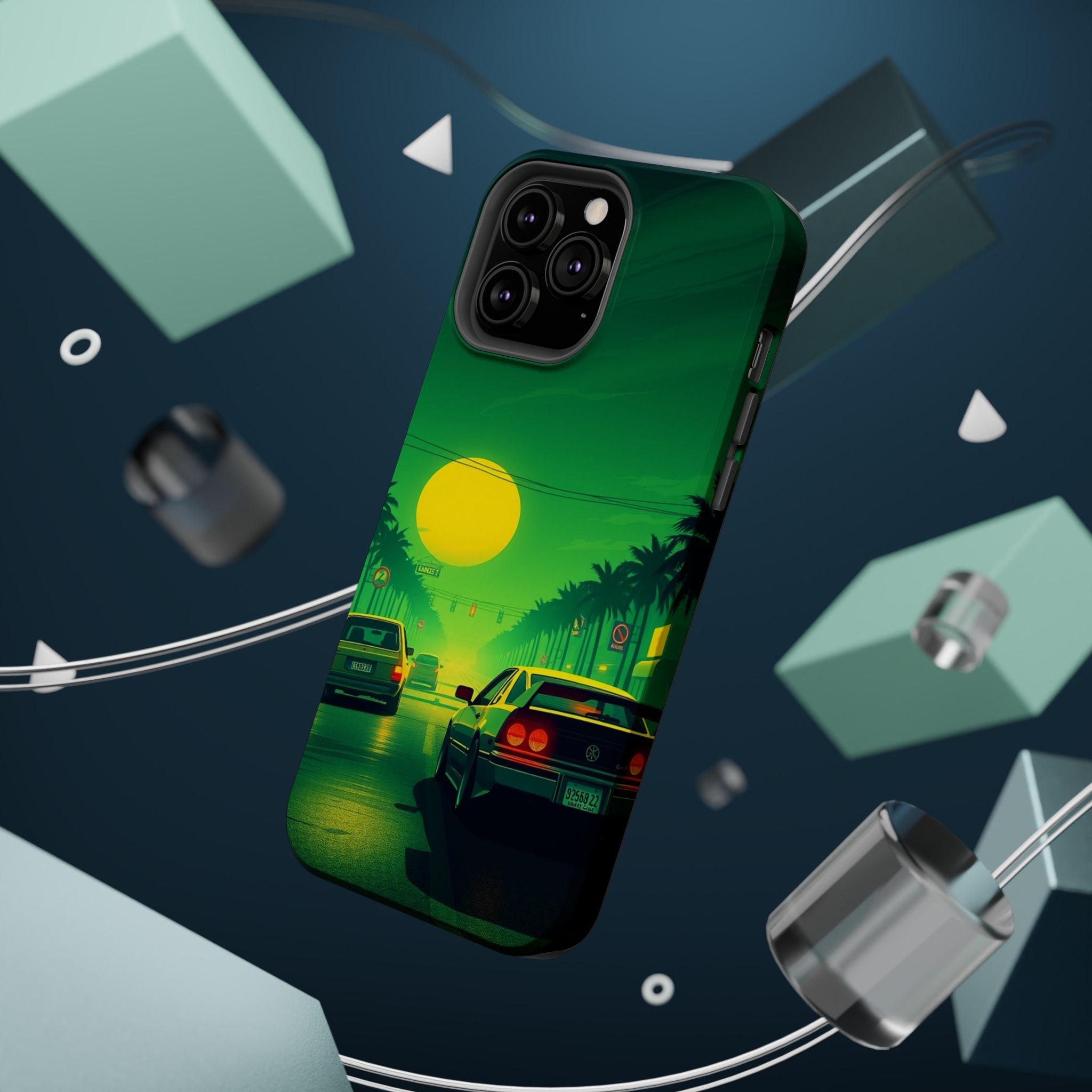 iPhone Dreamy Sunset Drive 80s Design Slim Everyday Designer Case · iPhone Case