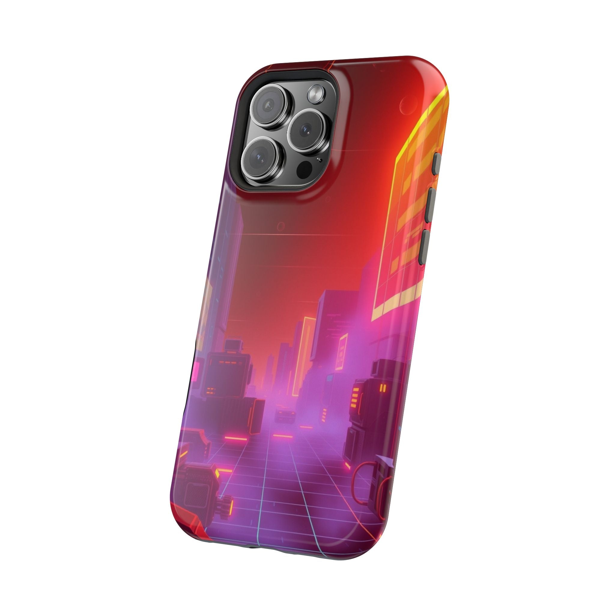 iPhone Dreamy 80s Grid Synthwave Design Slim Everyday Designer Case · iPhone Cas