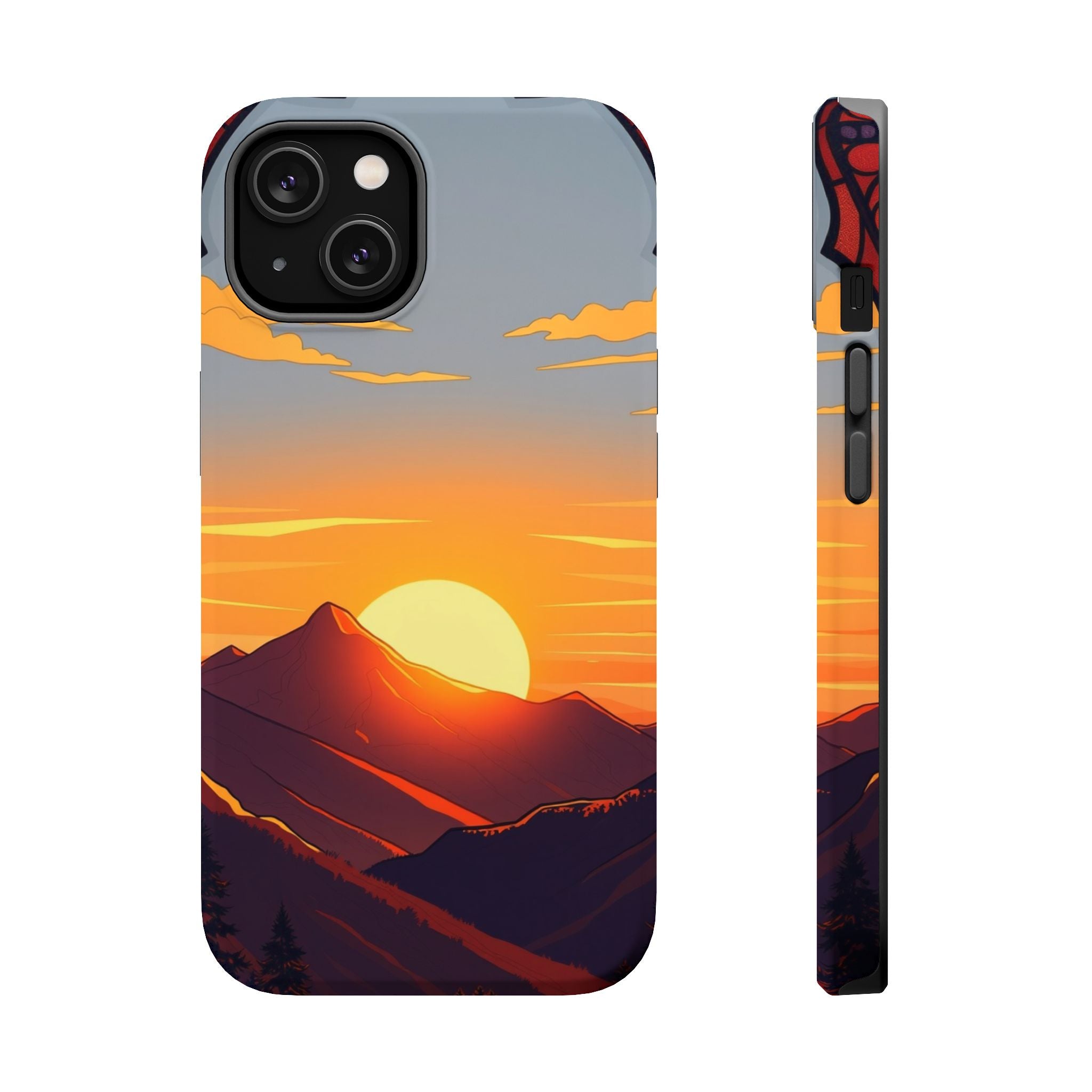 iPhone Sunset Amber And Peach Mountain at Sunrise iPhone Clean Minimal · iPhone