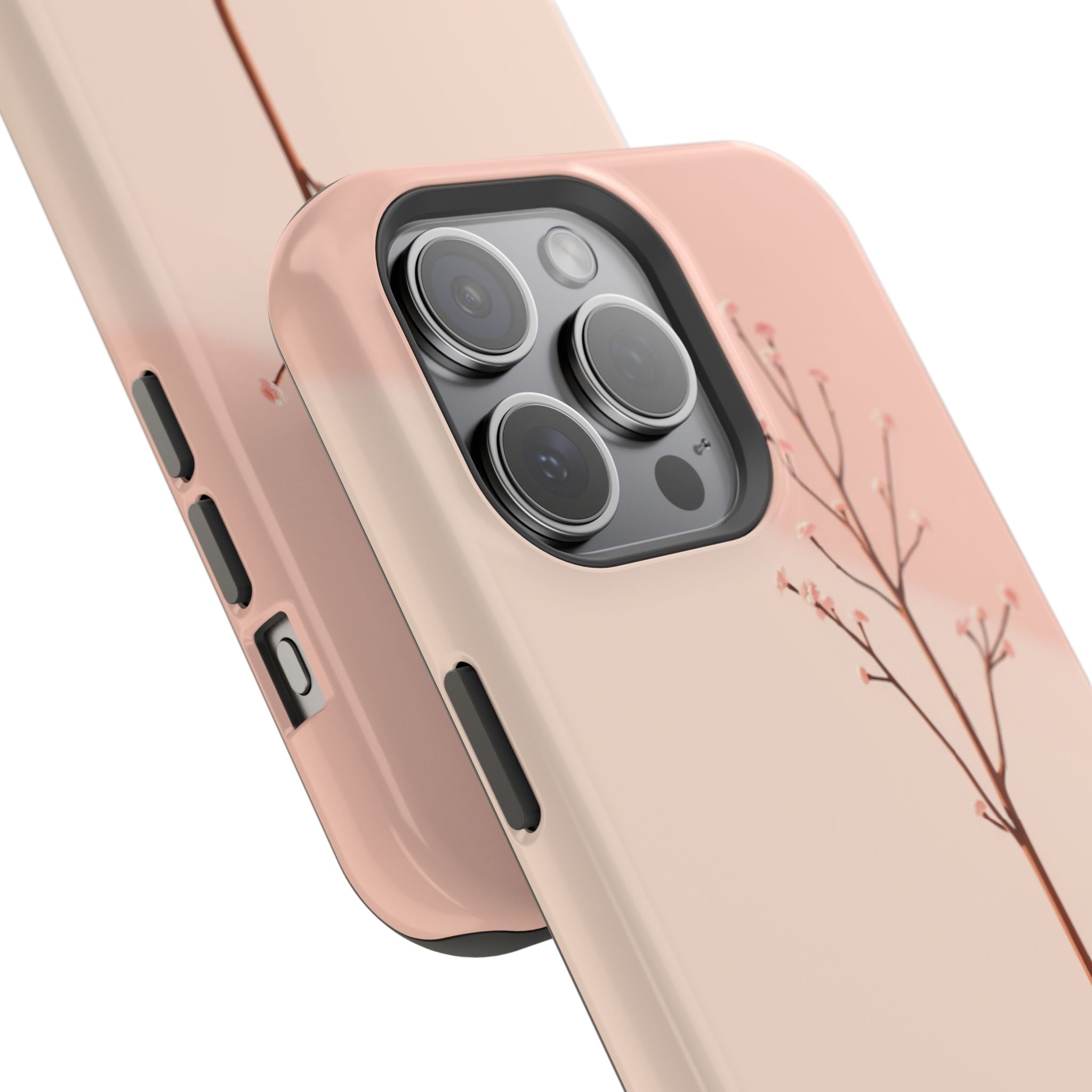 iPhone Rose Pink And Cream Minimalist Stem Slim iPhone Everyday · iPhone Case