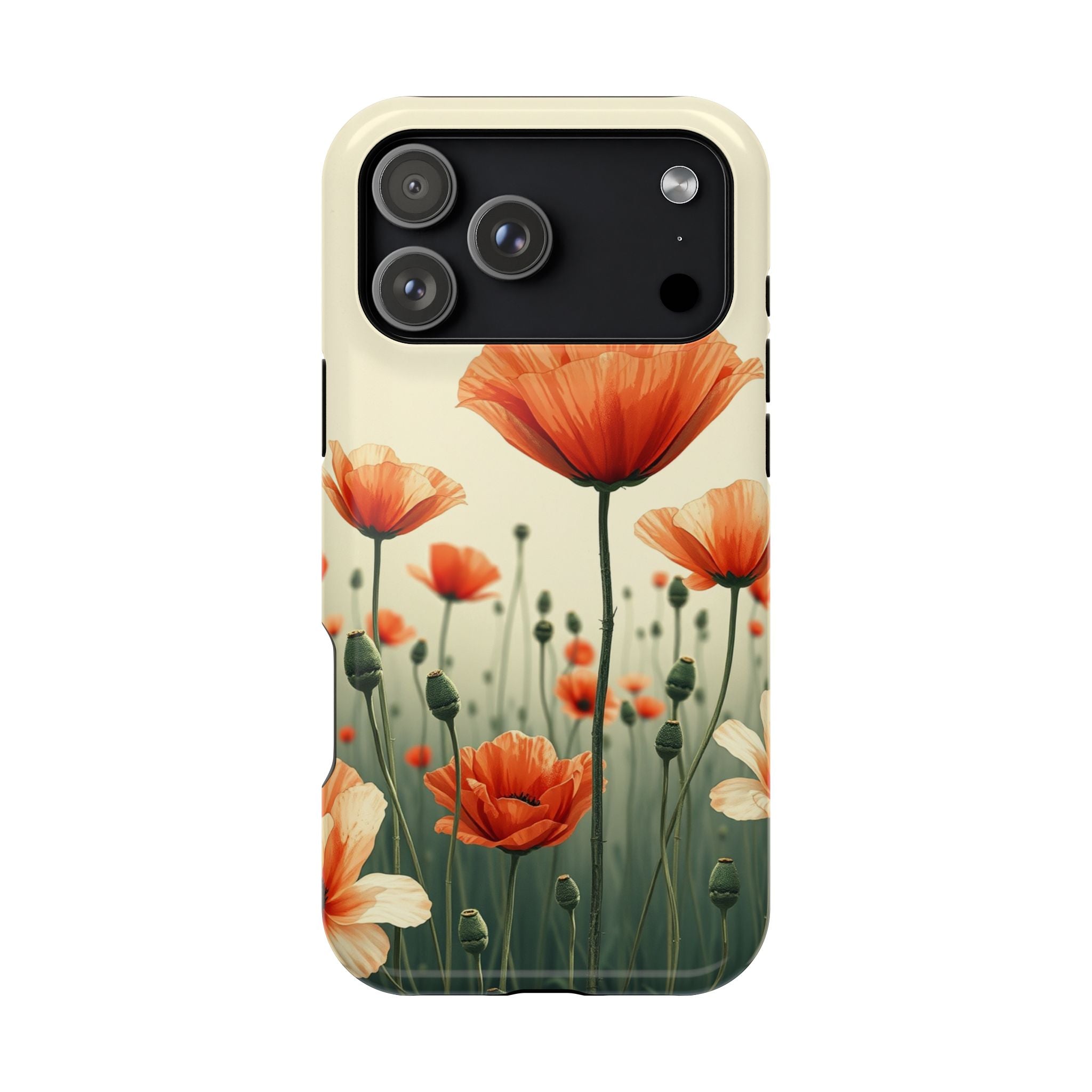 iPhone Sage And Ivory Poppy Field Bold Modern Everyday Snap Case · iPhone Case