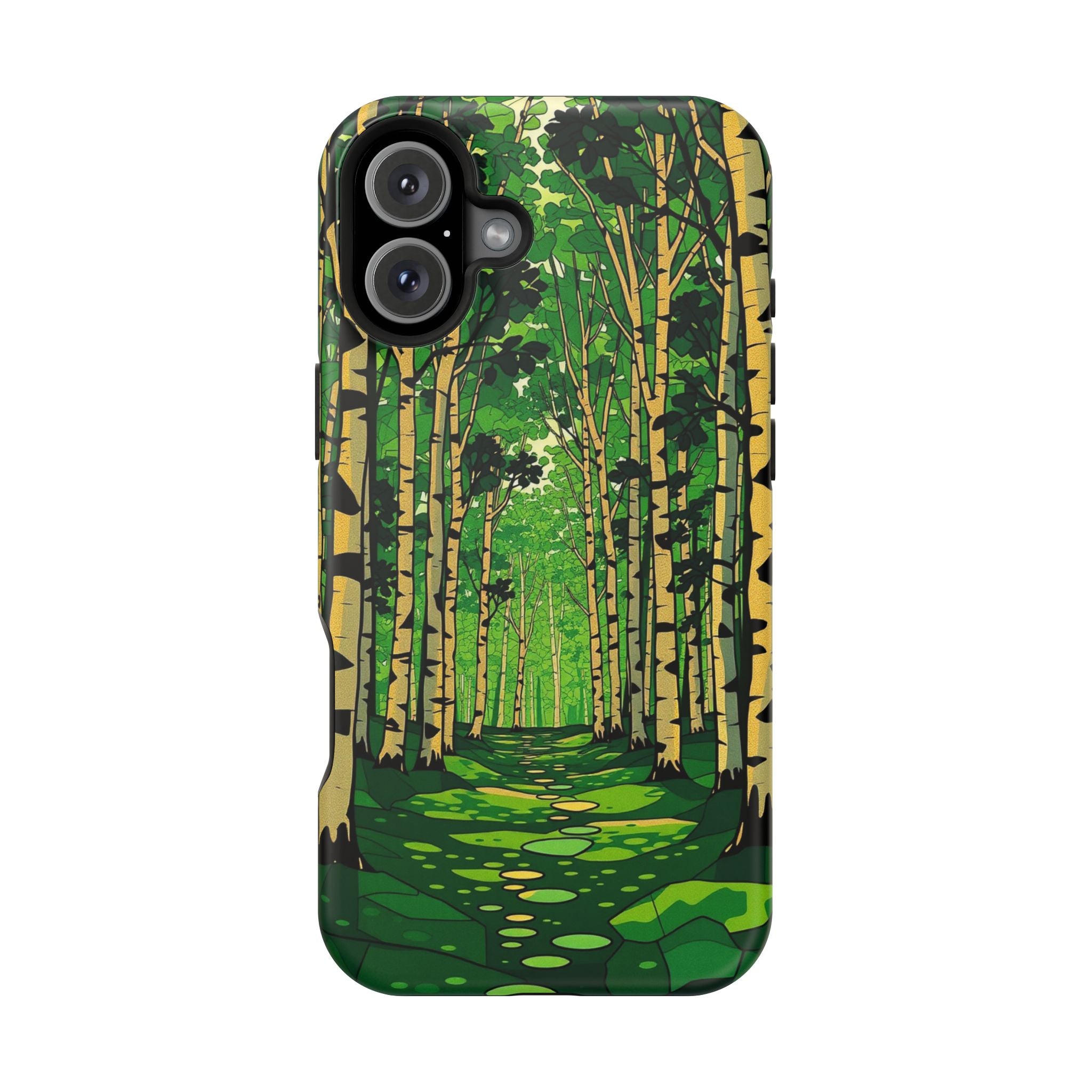 iPhone Emerald Green And Gold Birch Grove Slim iPhone Everyday Designer · iPhone