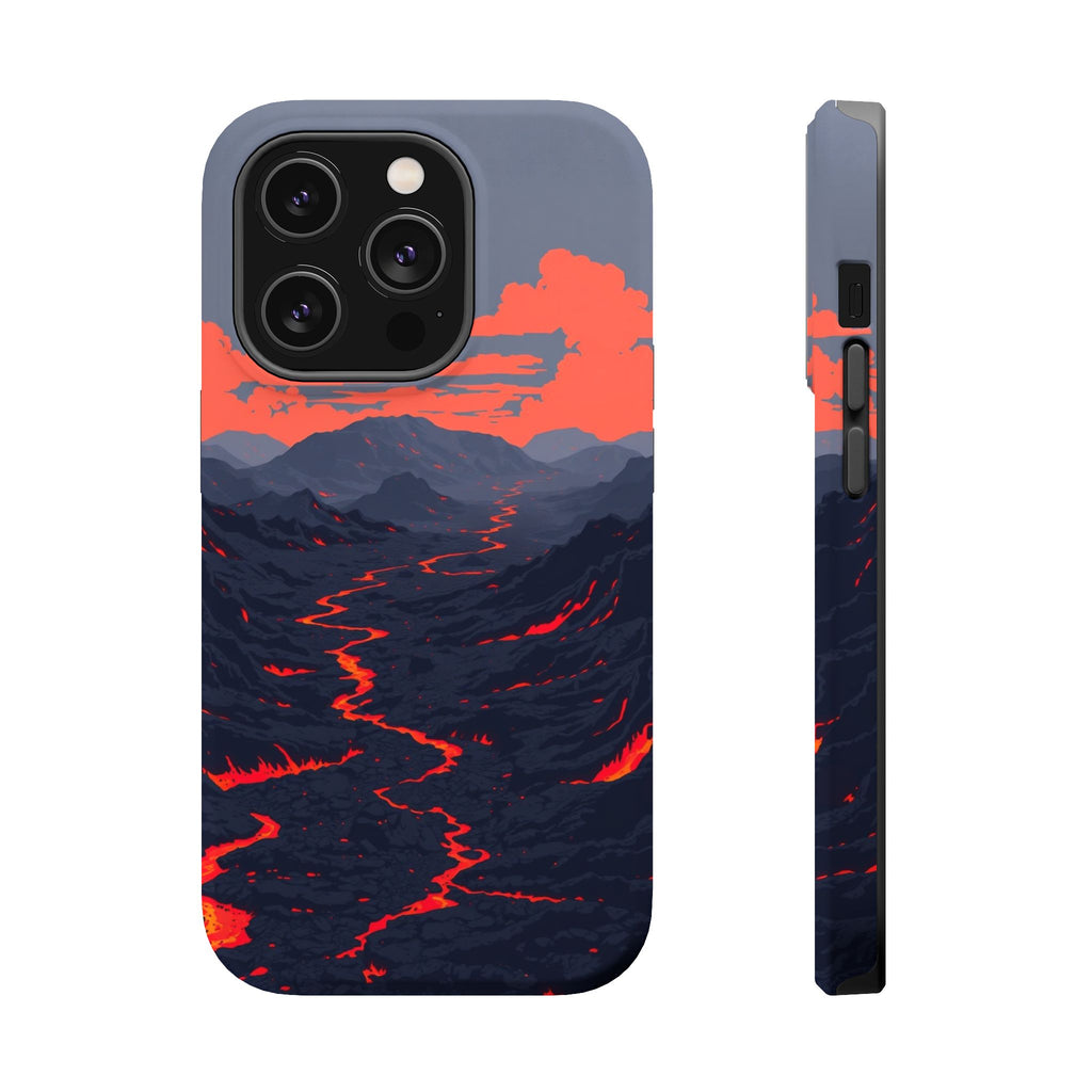 iPhone Lava Field Pixel Art -Bit Bold Modern Everyday Snap Case · iPhone Case