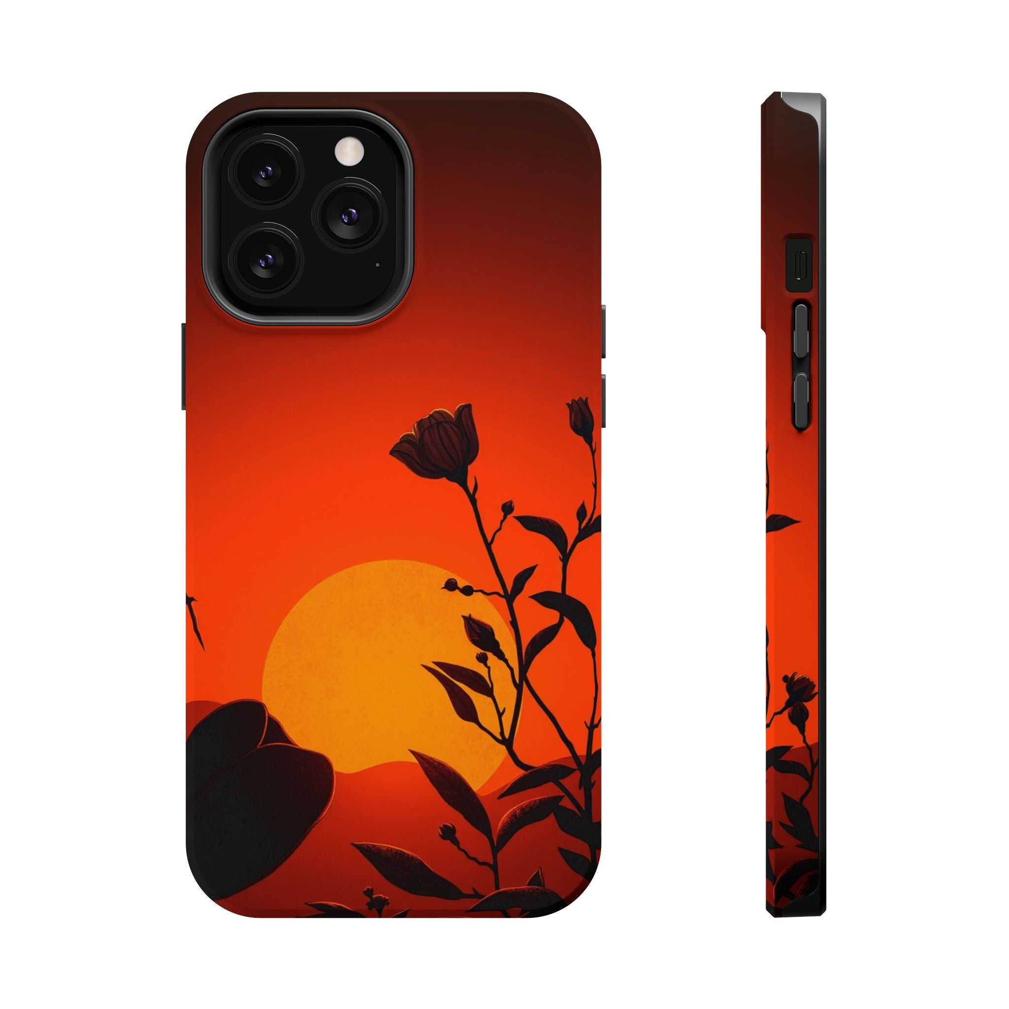 iPhone Bloom and Leaf Dark Gothic Ink Slim Everyday Designer Case · iPhone Case