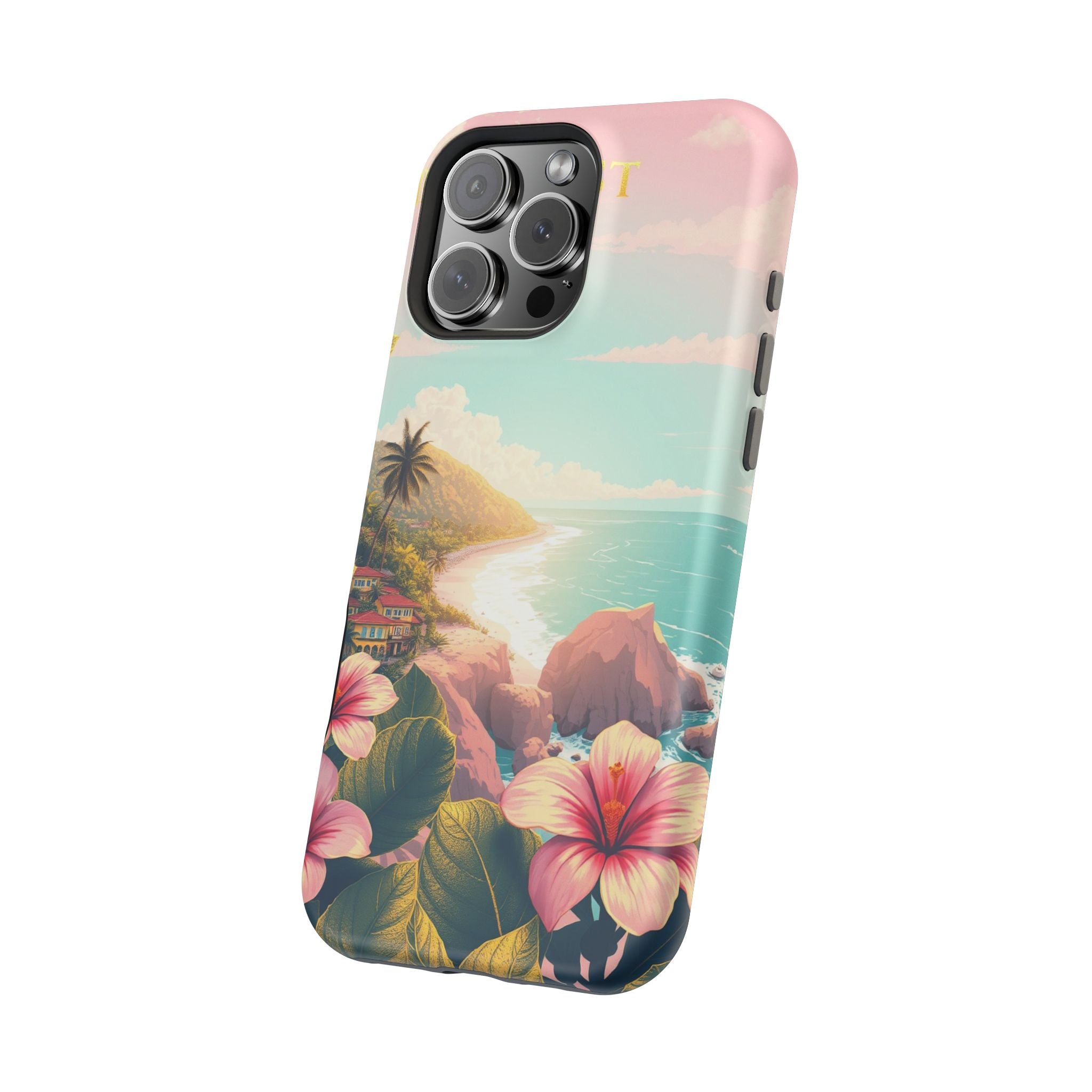 iPhone Mint And Blush Hibiscus Coast Slim Everyday iPhone 14 Designer · iPhone C