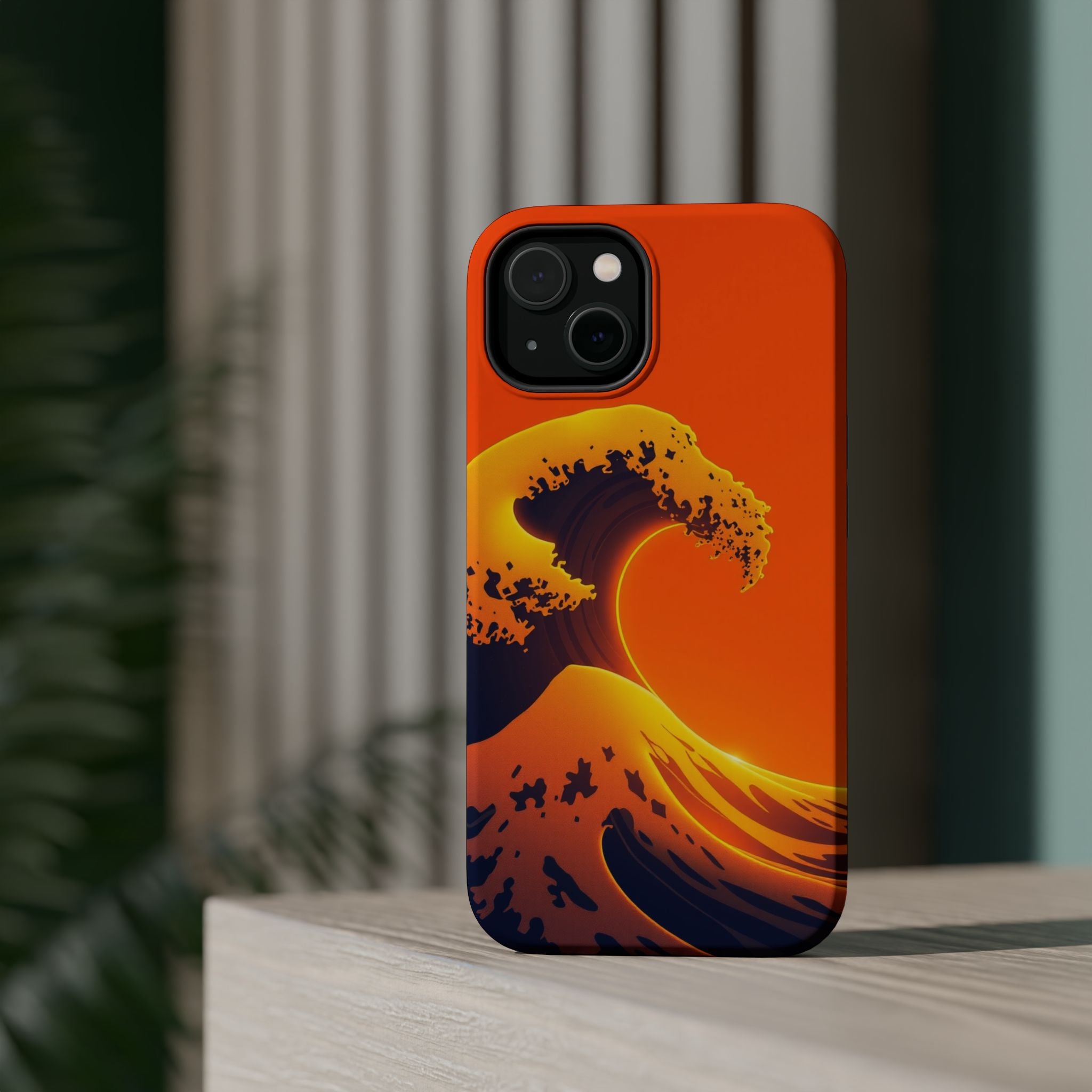 iPhone Mustard And Rust Holographic Wave Slim Everyday iPhone Designer · iPhone