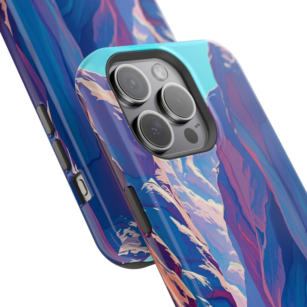 iPhone Cyan And Magenta Canyon Wall Slim Everyday Designer Case · iPhone Case