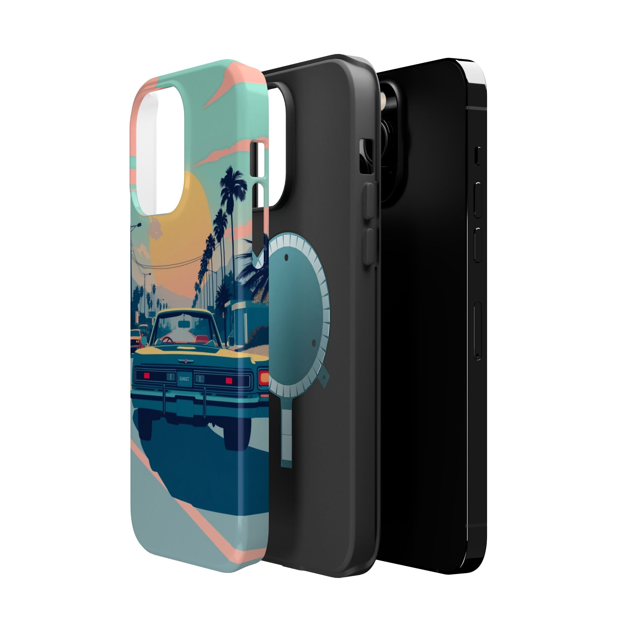 iPhone Sunset Drive 80s Pop Art Bold Slim Everyday Designer Case · iPhone Case
