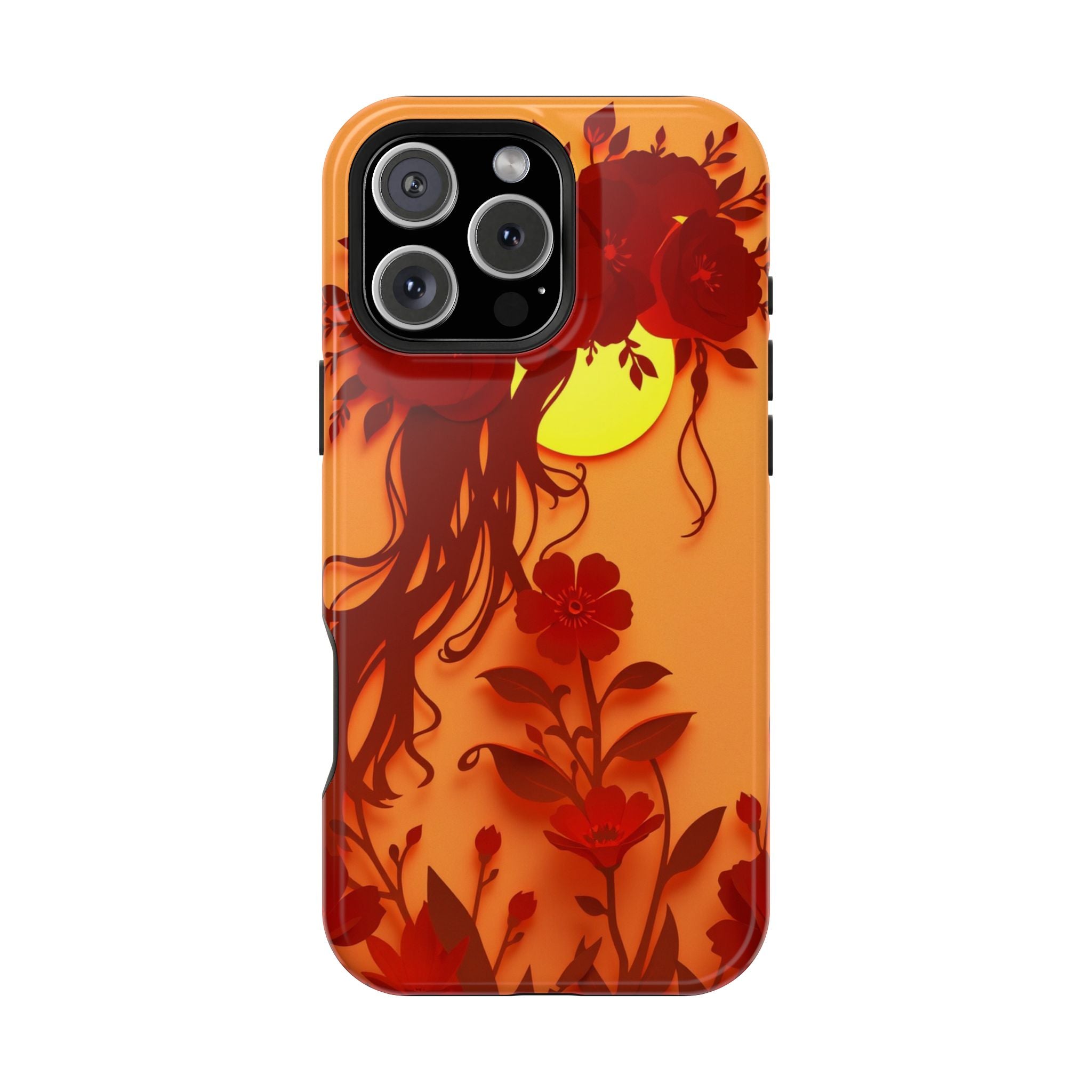 iPhone Sunset Amber And Peach Floral Crown Slim iPhone Everyday · iPhone Case
