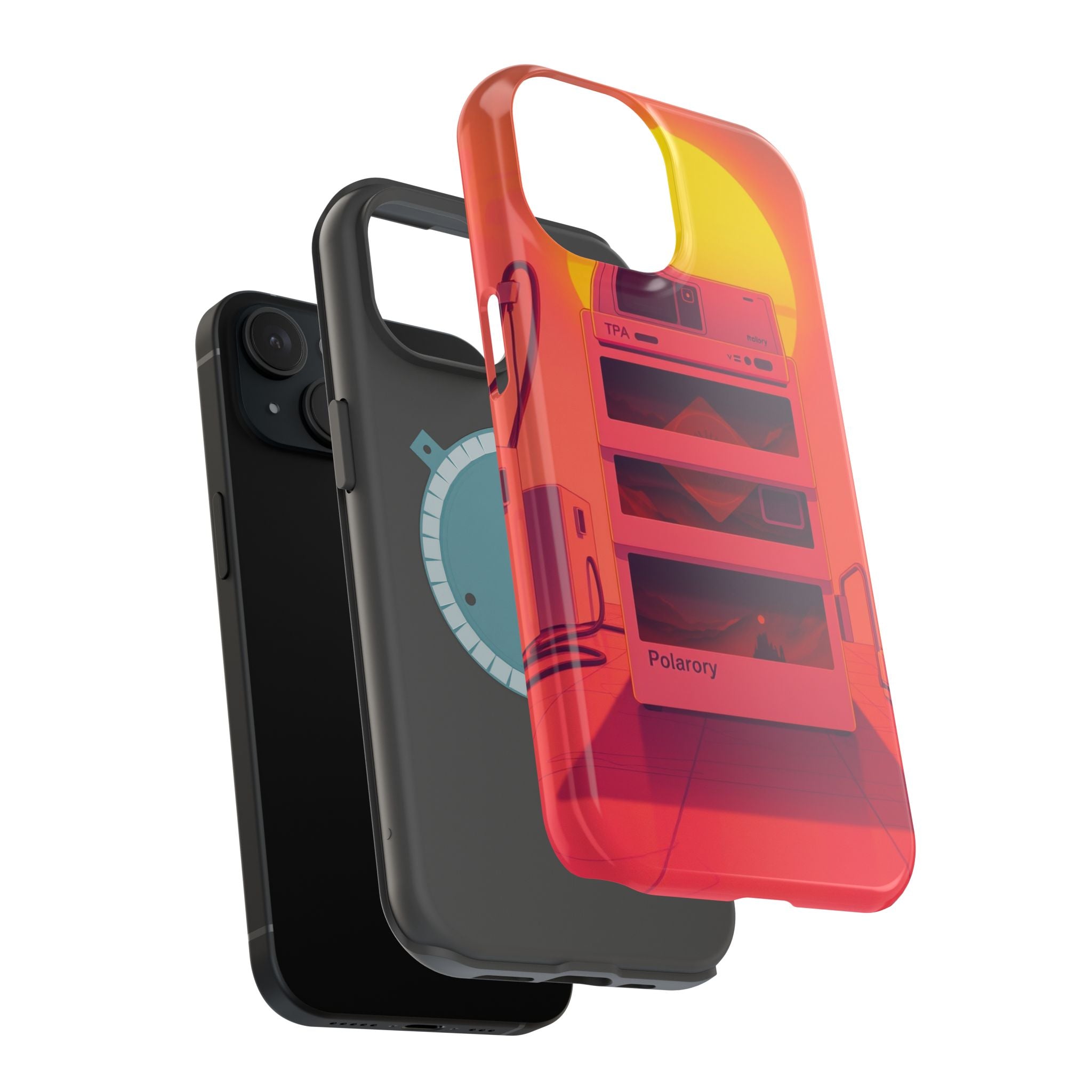iPhone Polaroid Stack Memory Neon Cyberpunk Slim Everyday Designer Case · iPhone