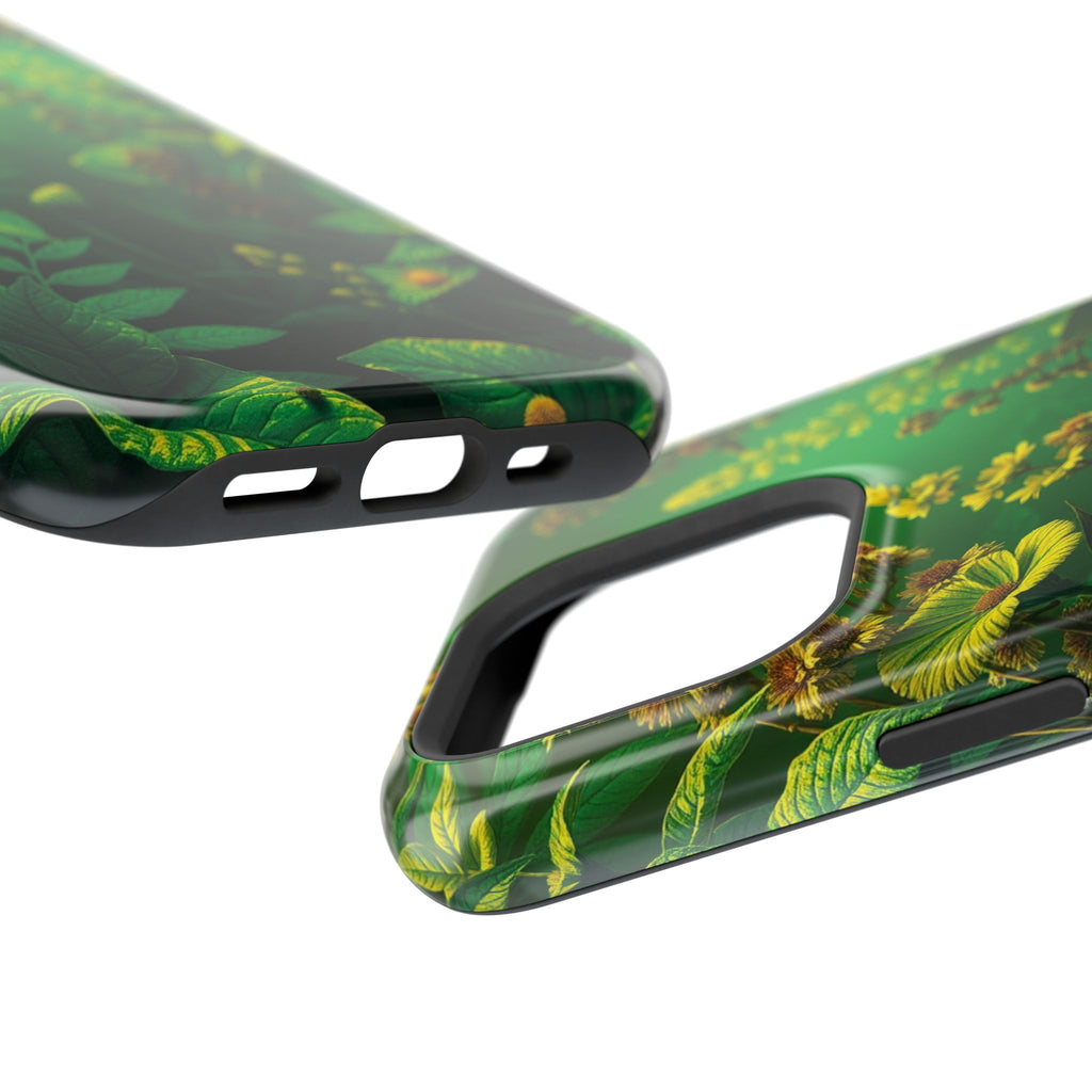 iPhone Emerald Green And Gold Vintage Botanicals Print Slim Snap Case · iPhone C