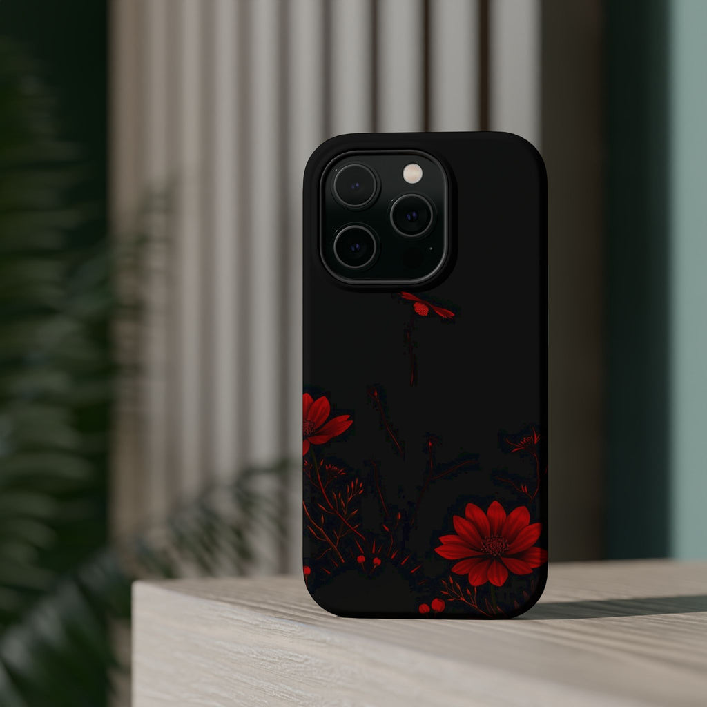 iPhone Black And Crimson Desert Flower Slim Everyday Designer Case · iPhone Case