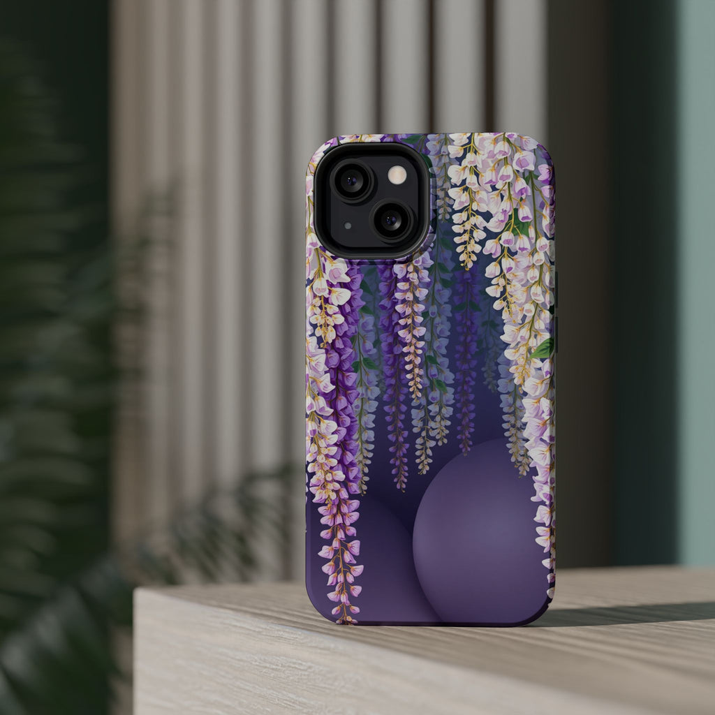 iPhone Mint And Blush Wisteria Cascade Slim Everyday Designer Case · iPhone Case