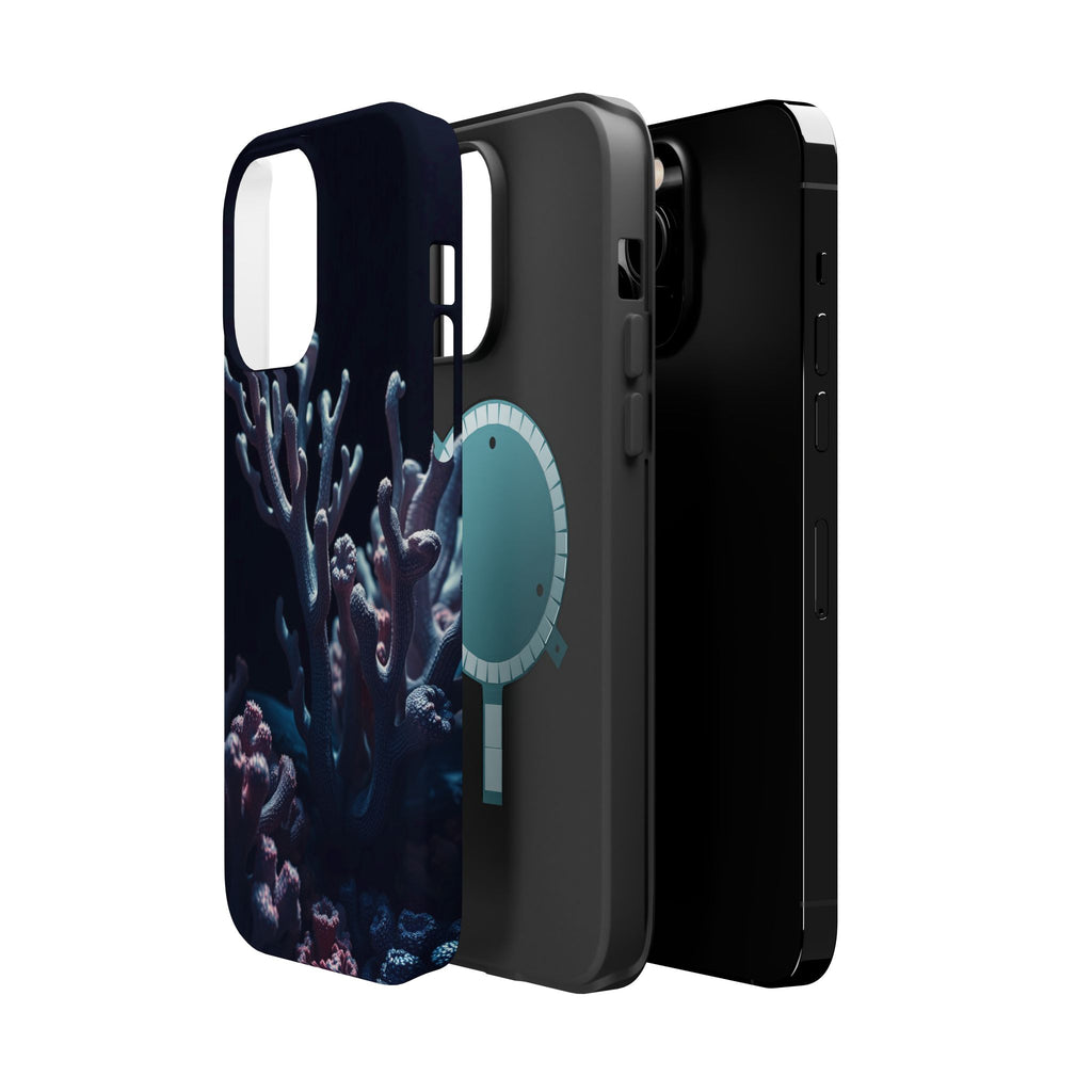iPhone Midnight Blue And Silver Coral Reef Life Soft iPhone Finish · iPhone Case
