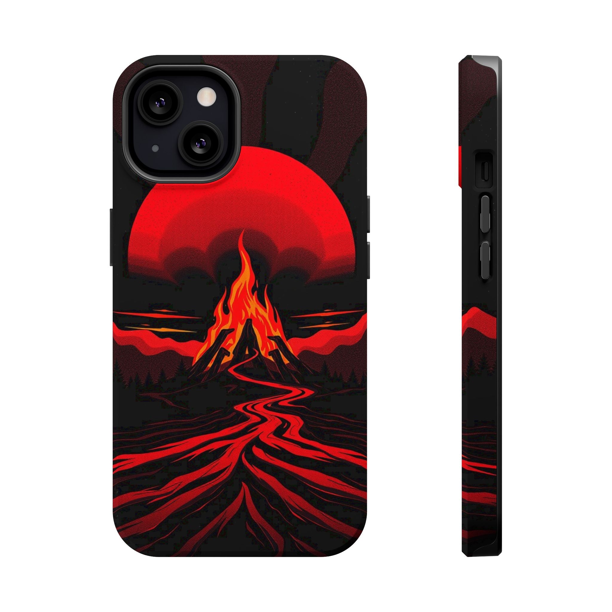 iPhone Black And Crimson Wildfire Glow Slim Everyday Designer Case · iPhone Case