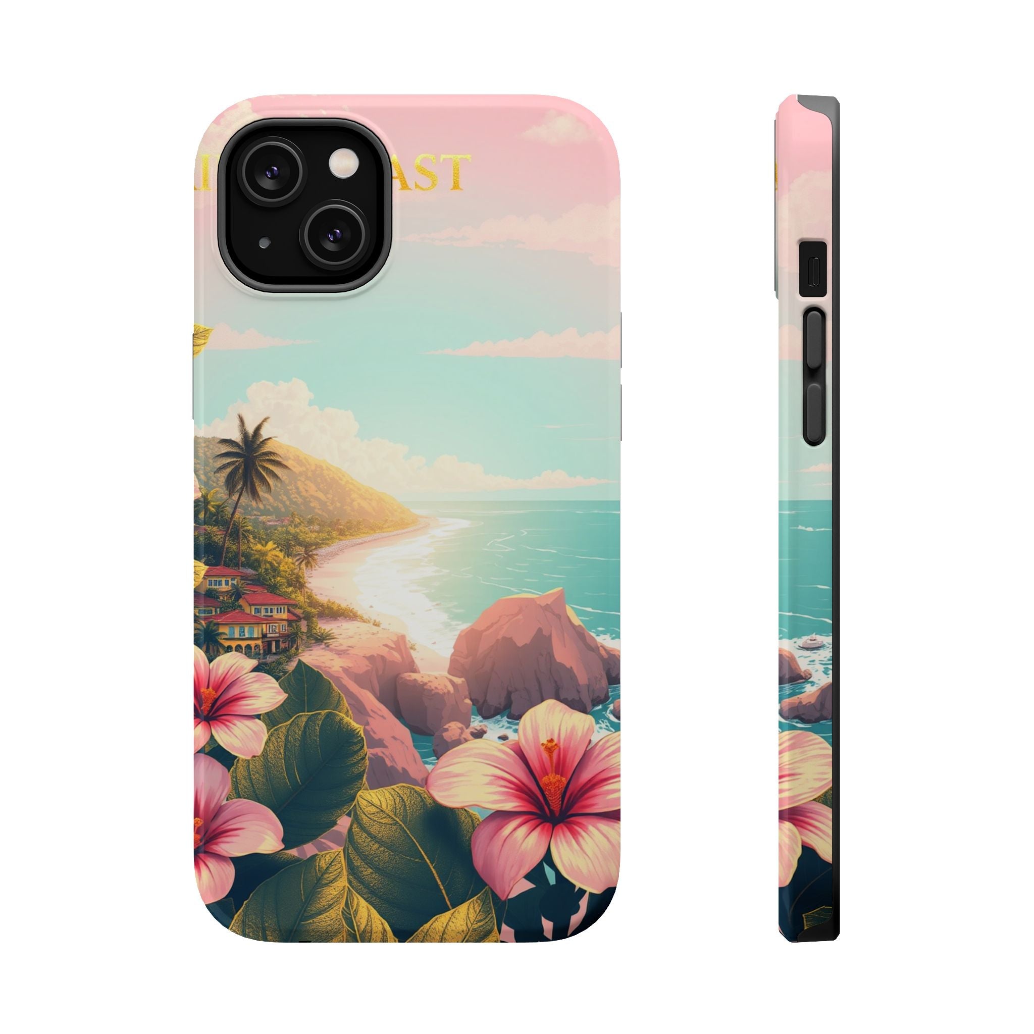 iPhone Mint And Blush Hibiscus Coast Slim Everyday iPhone 14 Designer · iPhone C