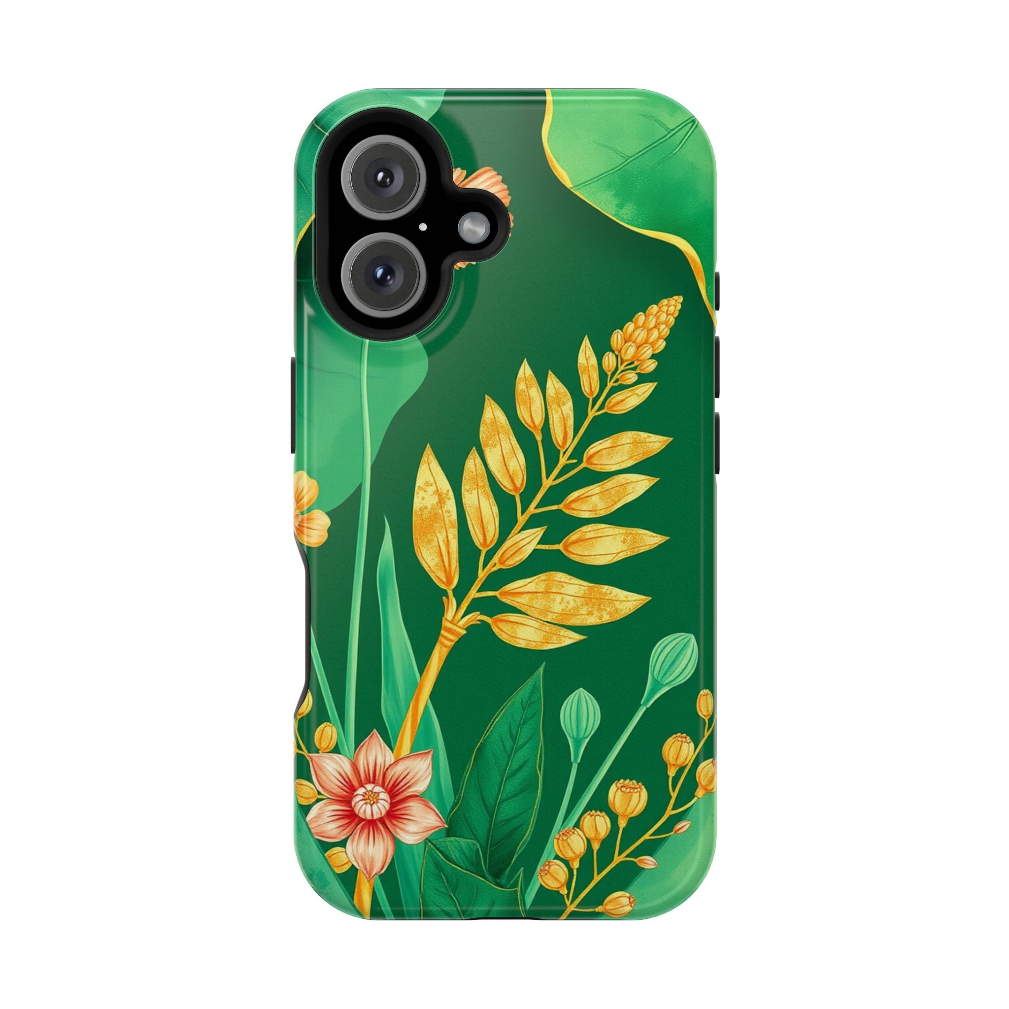 iPhone Emerald Green And Gold Botanical Illustration Ga Slim Snap Case · iPhone