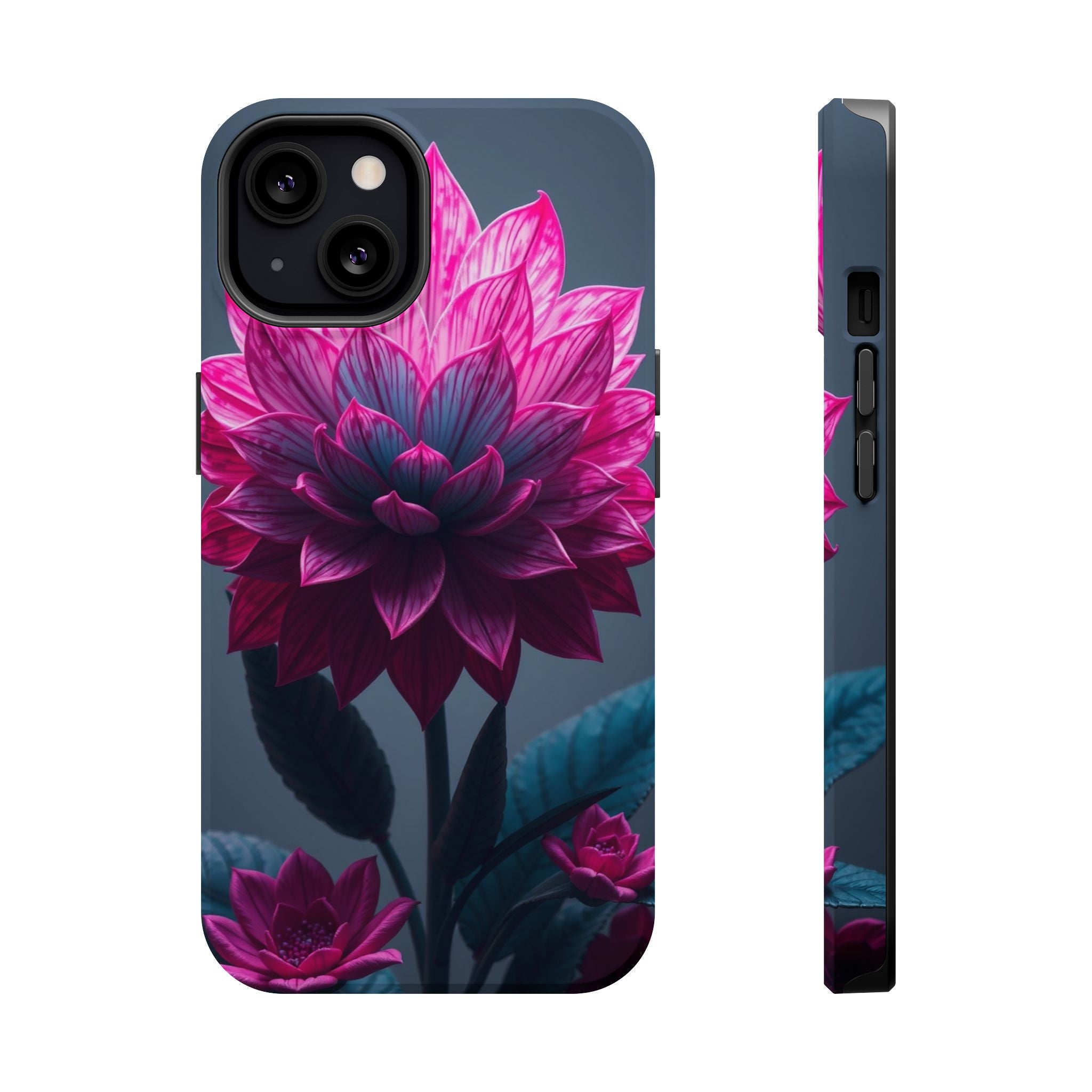 iPhone Cyan And Magenta Floral Dark Academia Slim iPhone Everyday · iPhone Case