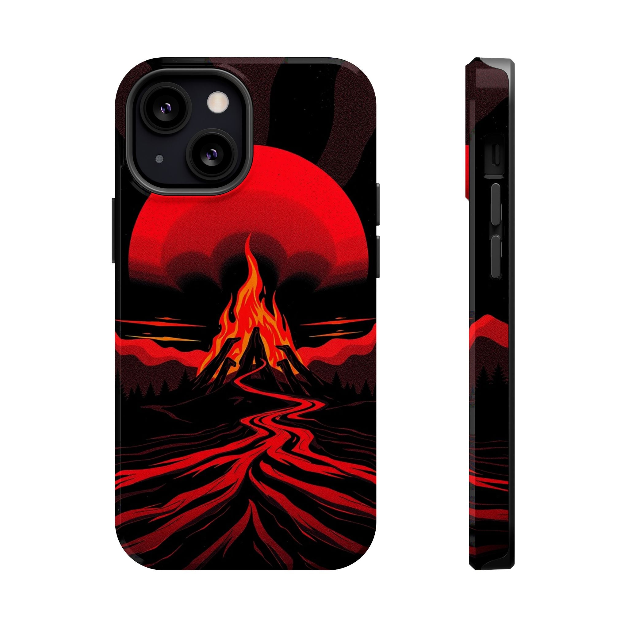 iPhone Black And Crimson Wildfire Glow Slim Everyday Designer Case · iPhone Case