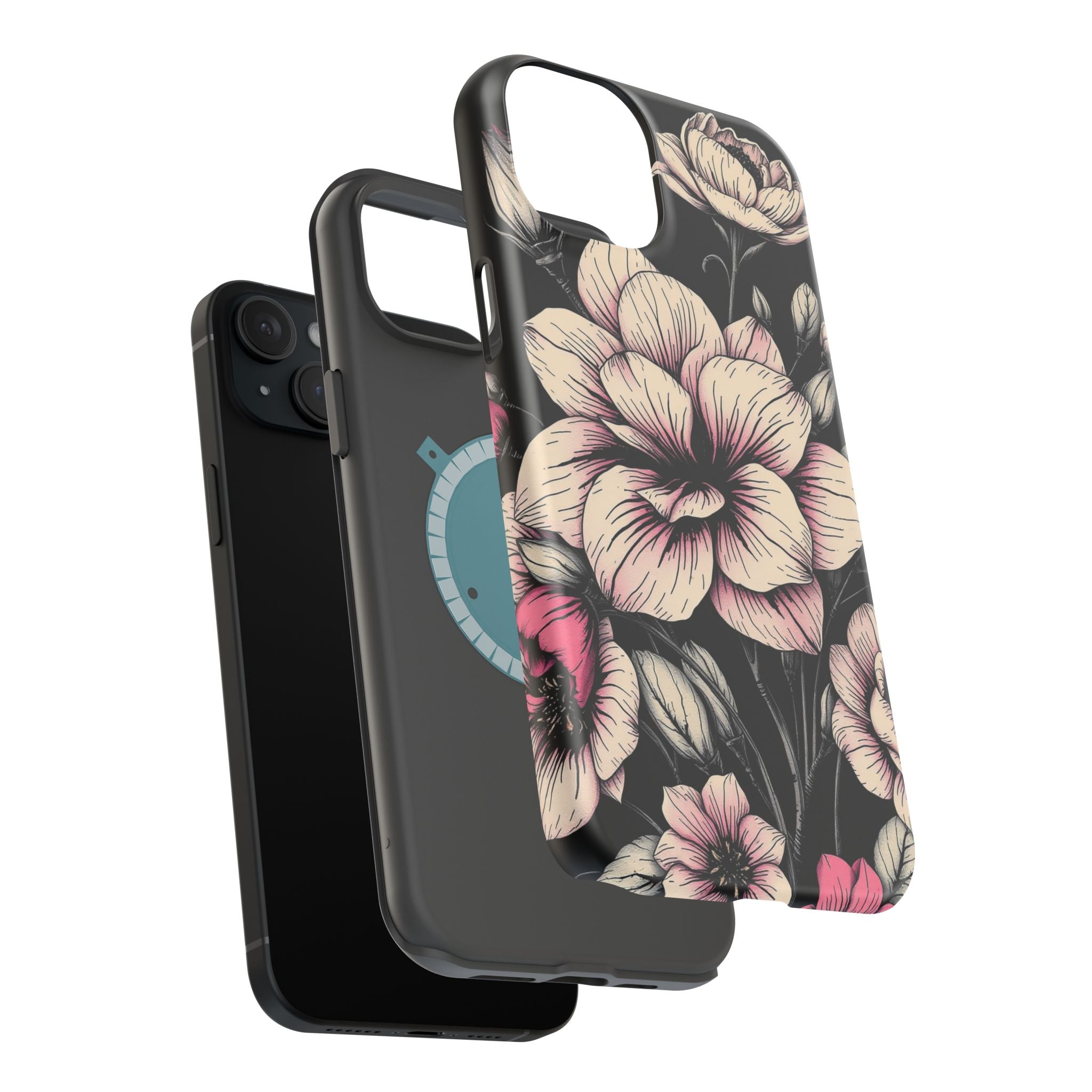 iPhone Floral Dark Academia Gothic Ink Slim Everyday Designer Case · iPhone Case