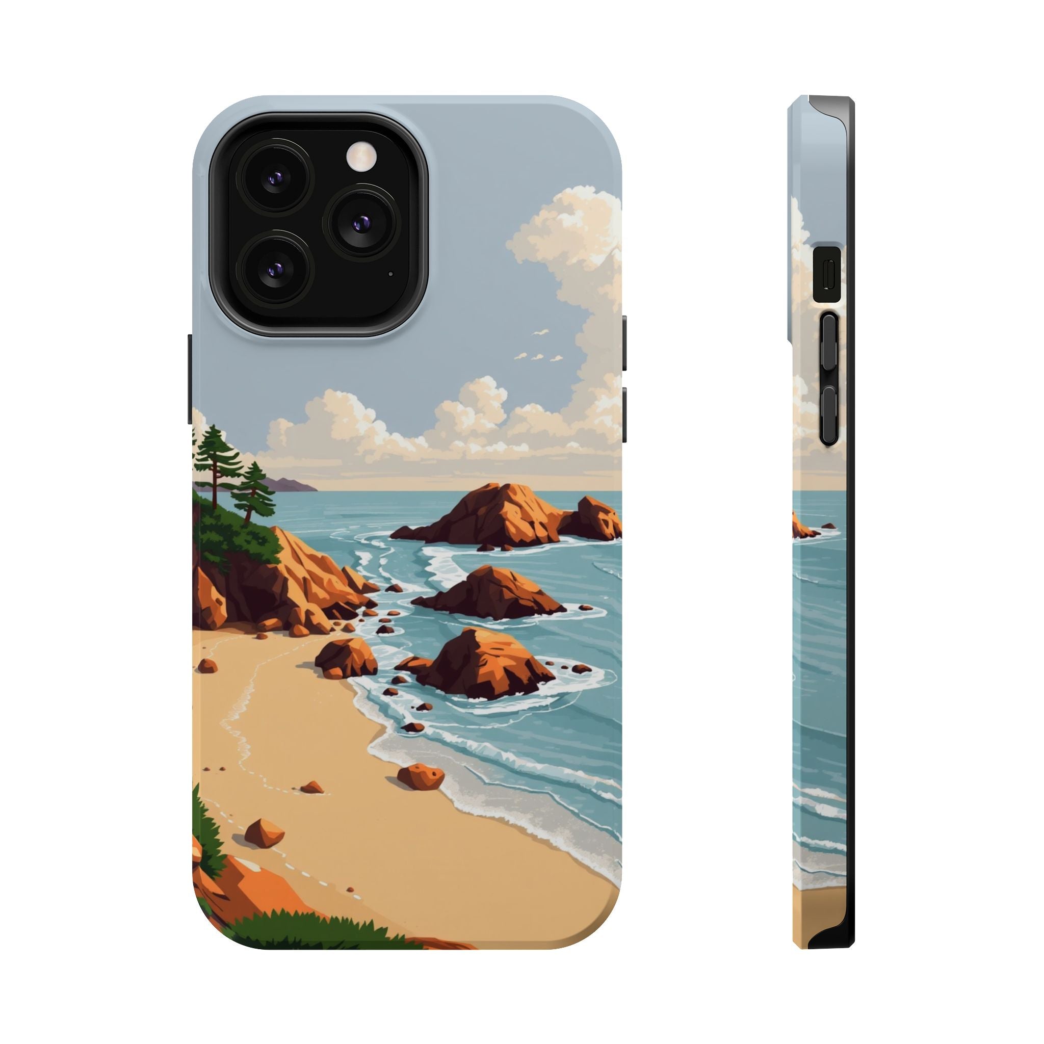 iPhone Mustard And Rust Pebble Beach Slim Everyday Designer Case · iPhone Case