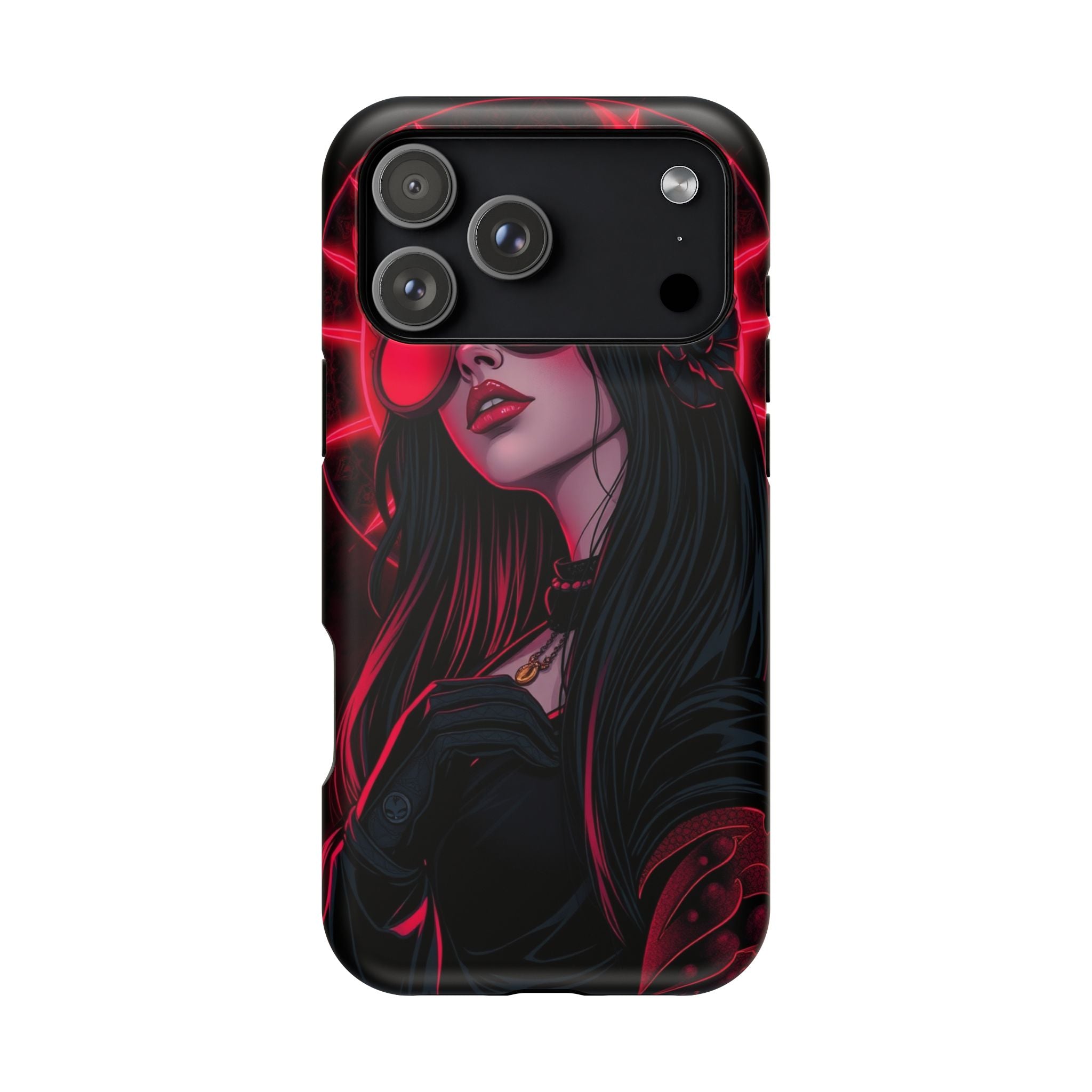 iPhone Black And Crimson Art Nouveau Female Slim Everyday Designer Case · iPhone
