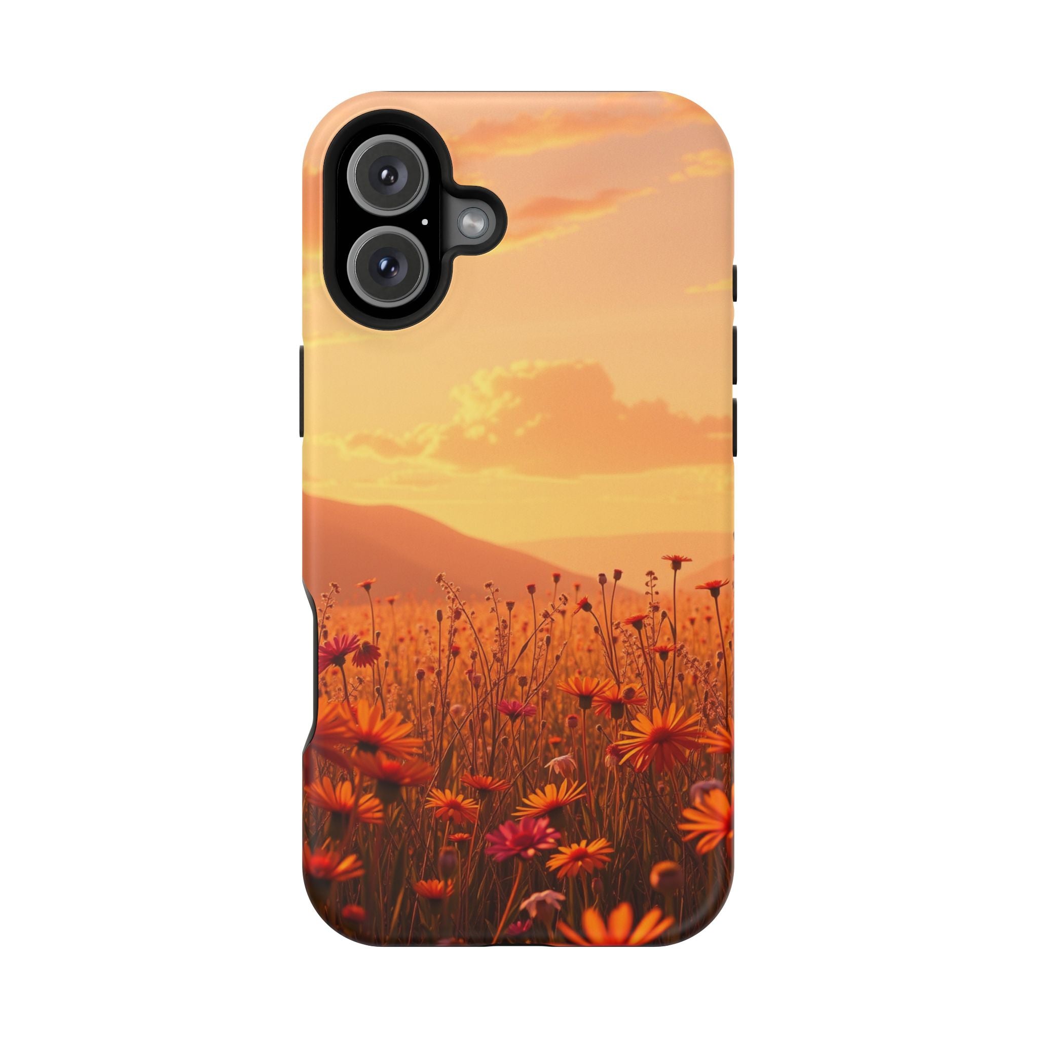 iPhone Sunset Amber And Peach Wildflower Field Soft iPhone Finish · iPhone Case