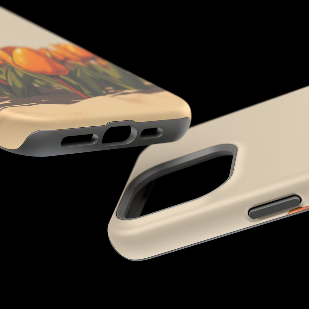 iPhone Burnt Orange And Sand Tulip Row Slim Everyday Designer Case · iPhone Case