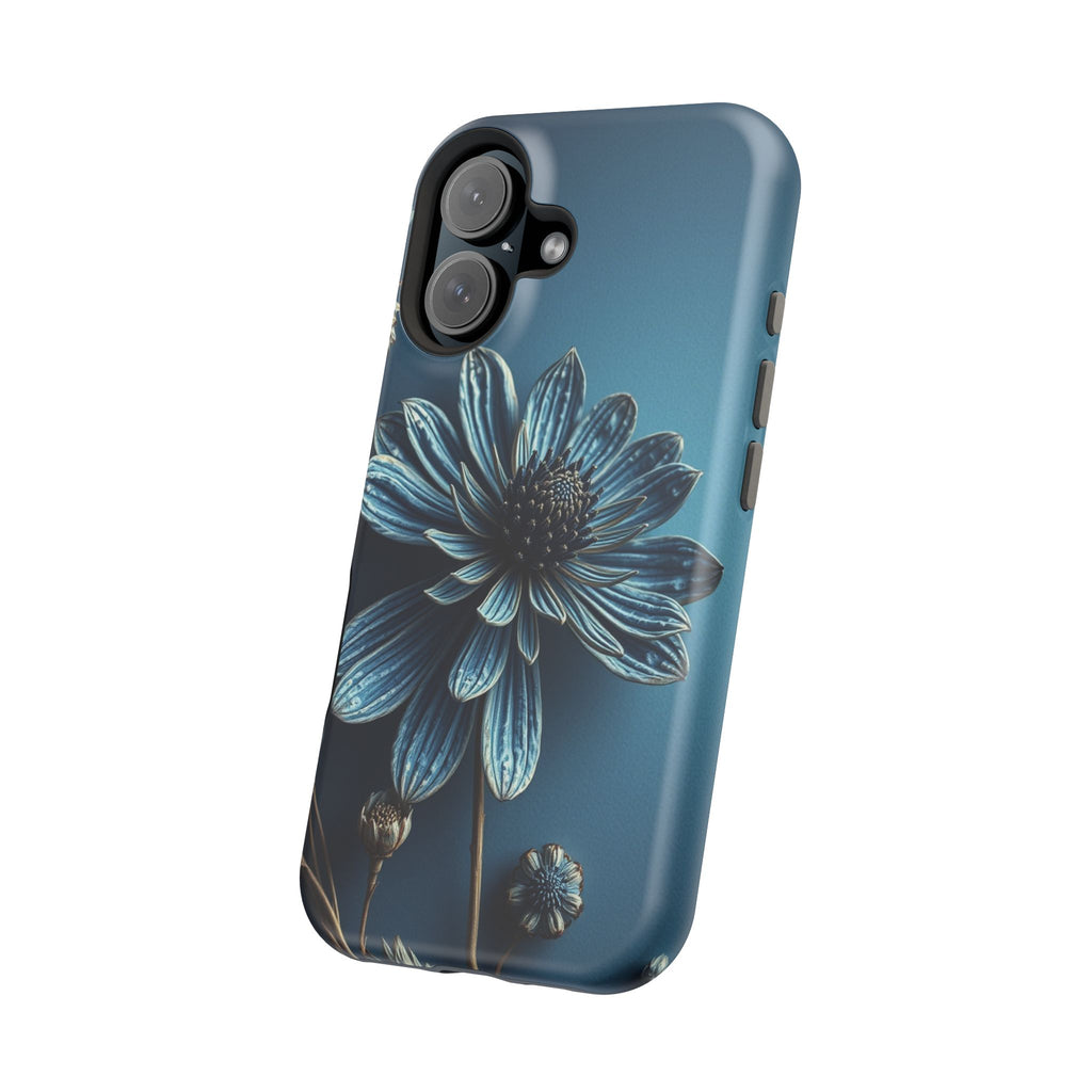 iPhone Midnight Blue And Silver Dried Flower Flat Lay iPhone 15 · iPhone Case