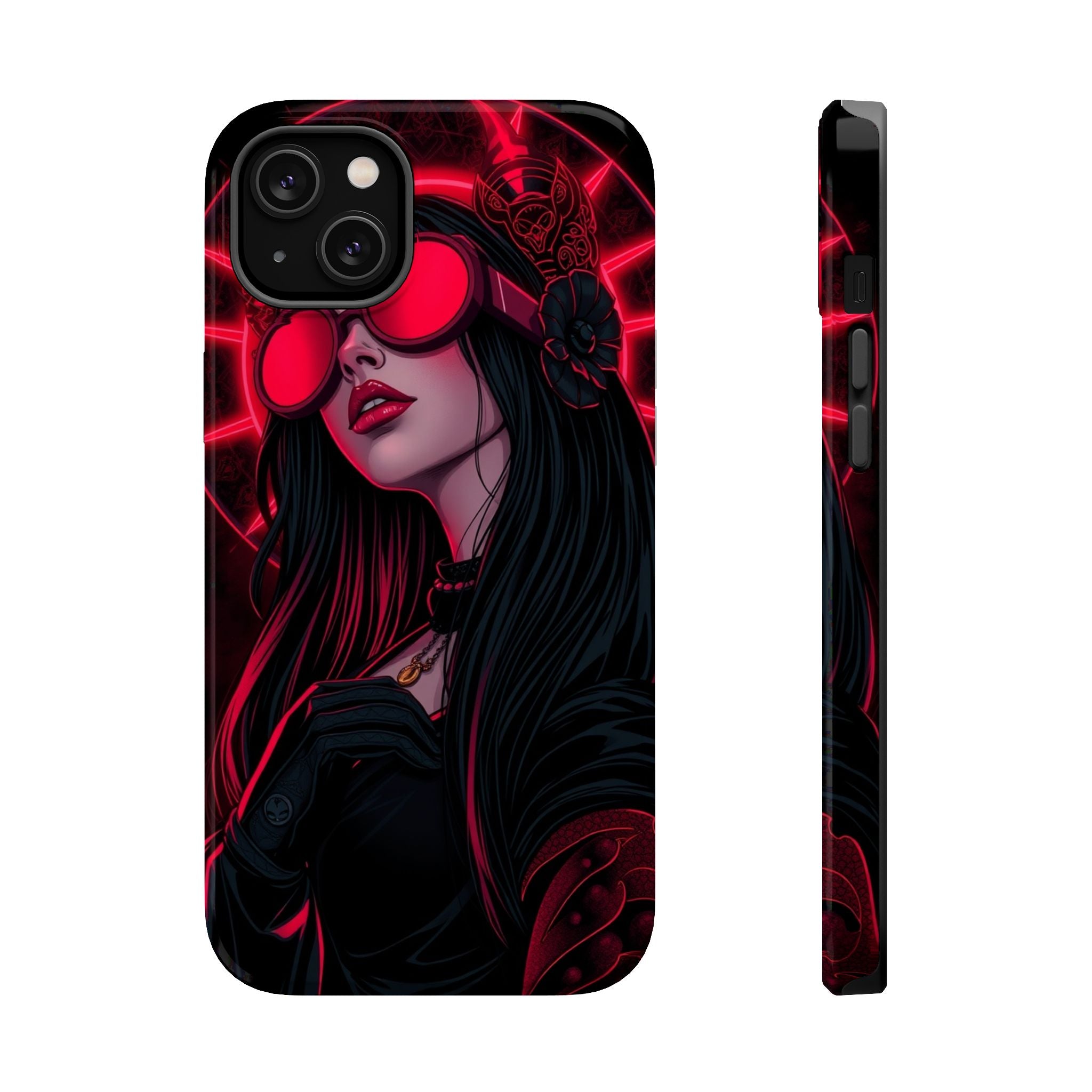 iPhone Black And Crimson Art Nouveau Female Slim Everyday Designer Case · iPhone
