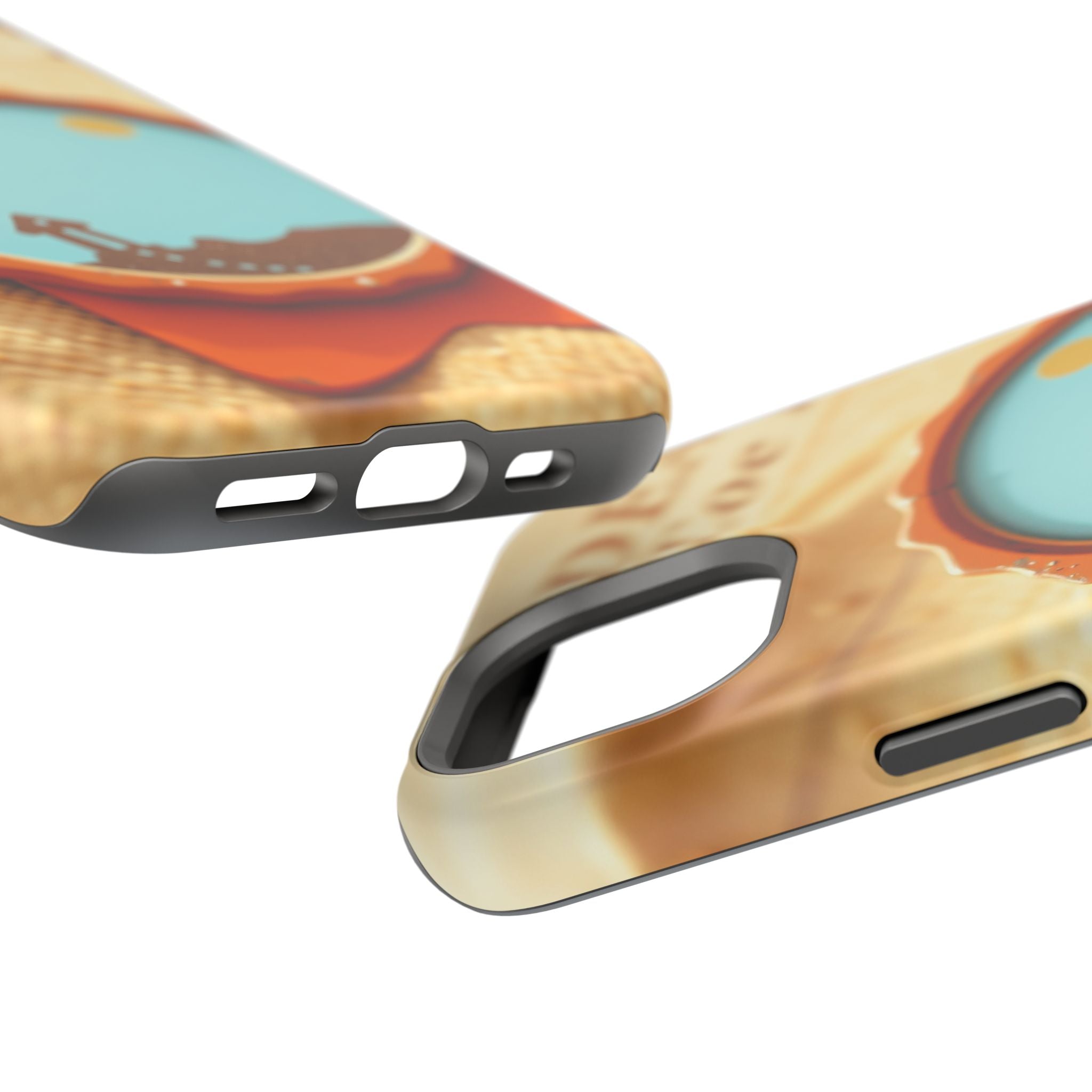 iPhone Burnt Orange And Sand Retro Travel Badge Soft Finish Everyday Case · iPho