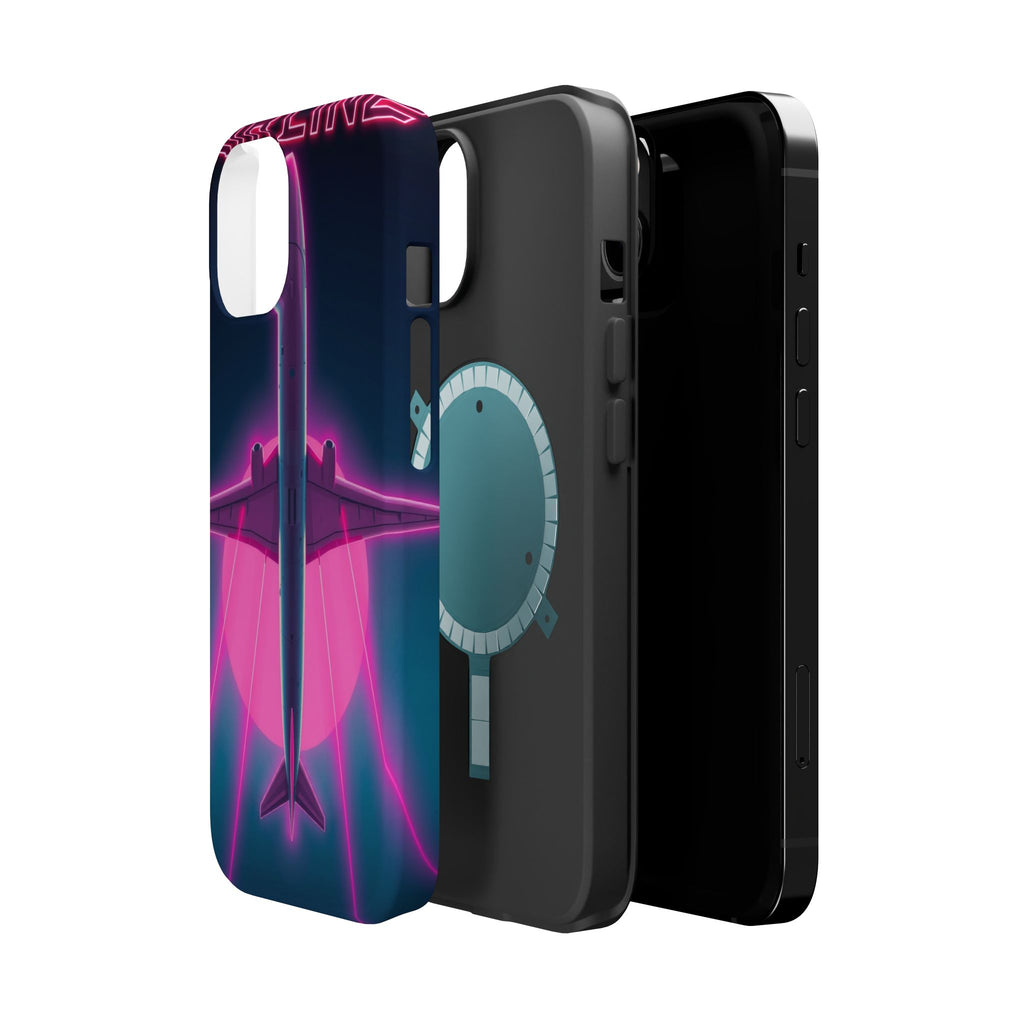 iPhone Cyan And Magenta Retro Airline Poster Slim Everyday Designer Case · iPhon