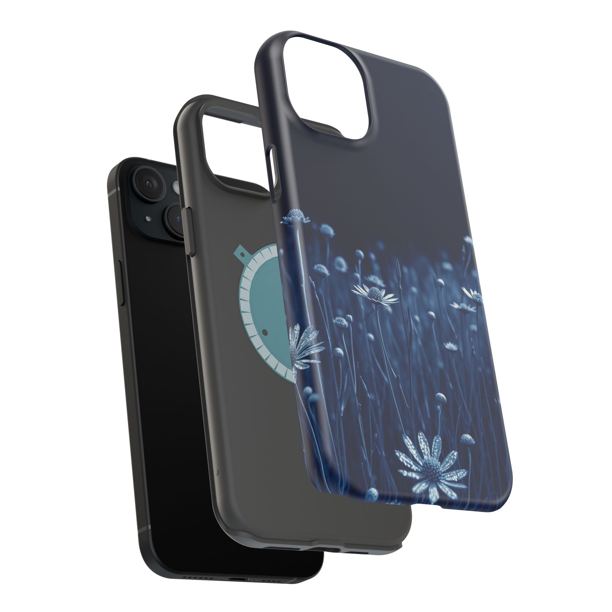 iPhone Midnight Blue And Silver Wildflower Field Clean iPhone Minimal · iPhone C