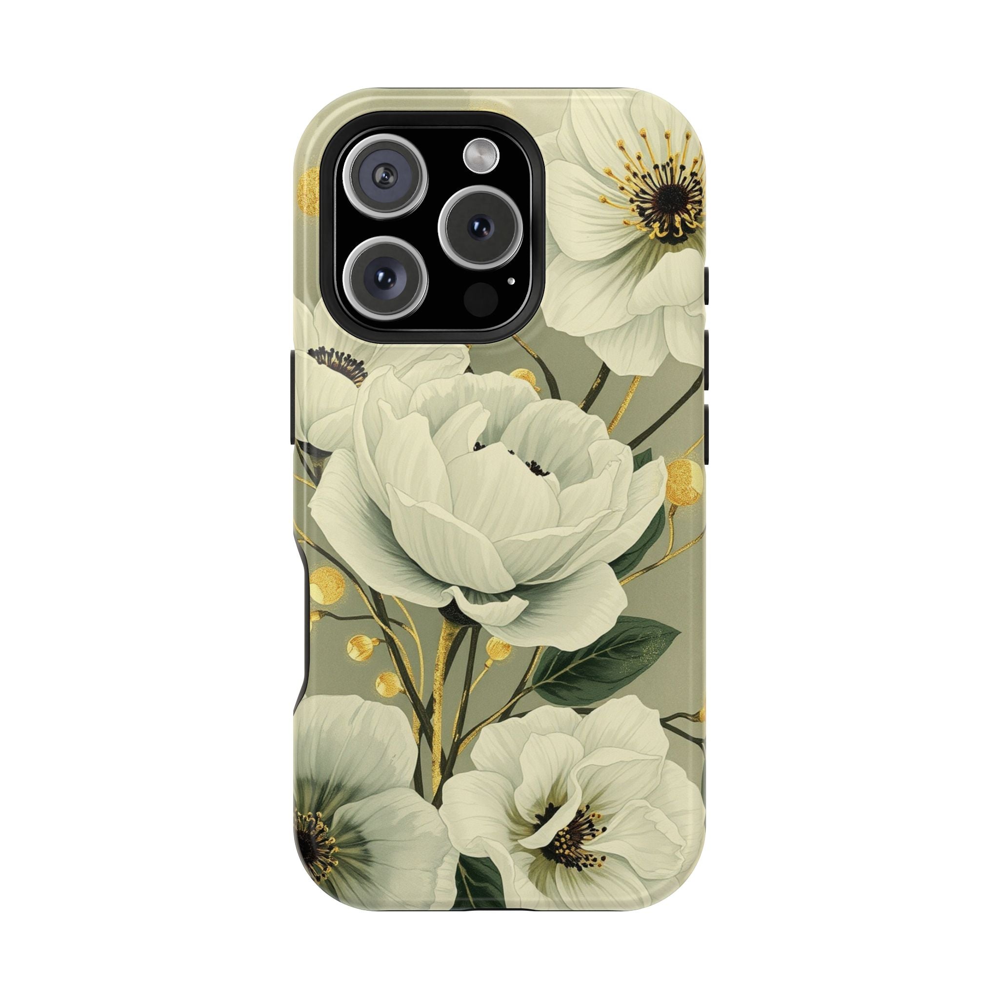 iPhone Sage And Ivory Floral Ink Wash Slim Everyday iPhone 14 Designer · iPhone
