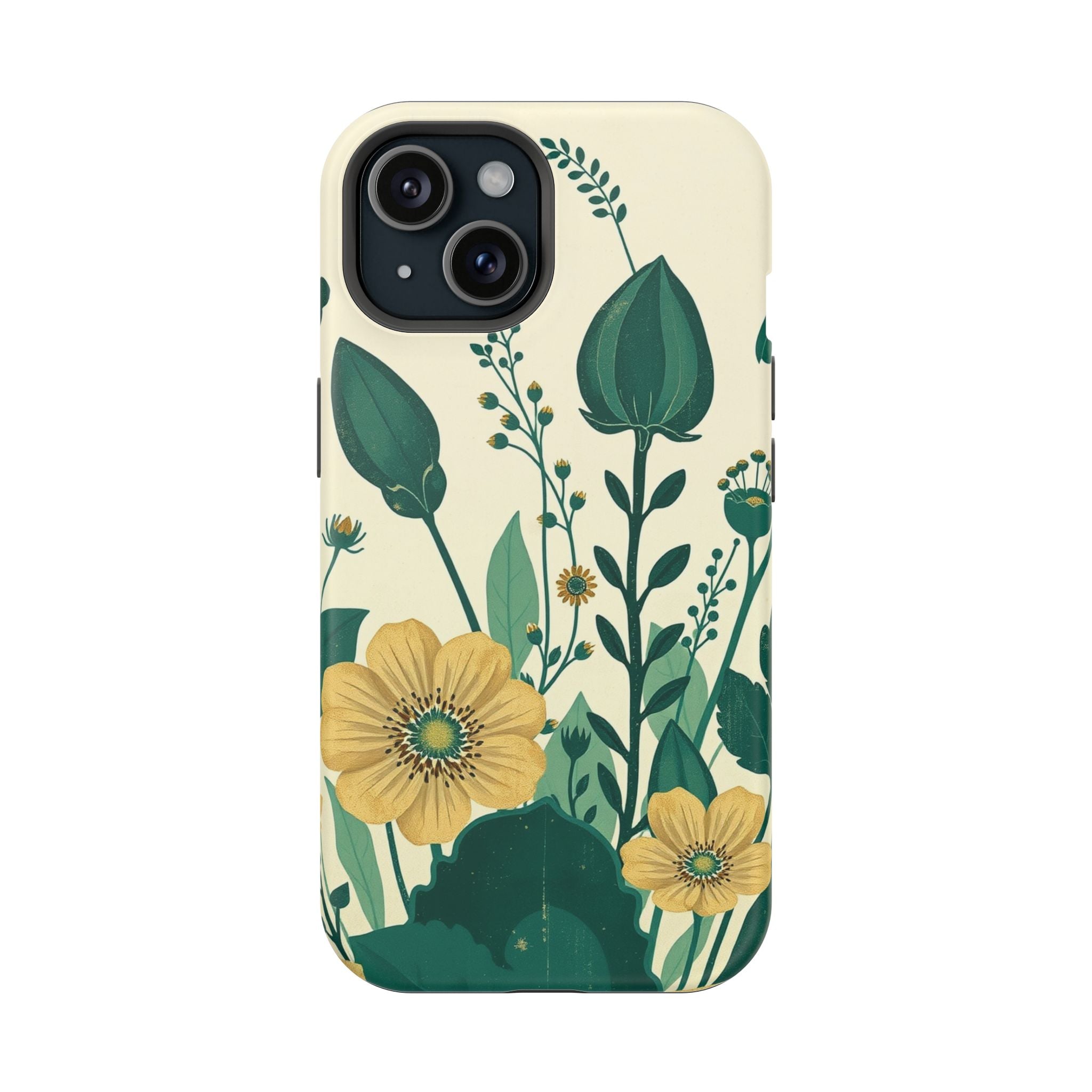 iPhone Emerald Green And Gold Pressed Botanicals Clean iPhone Minimal · iPhone C