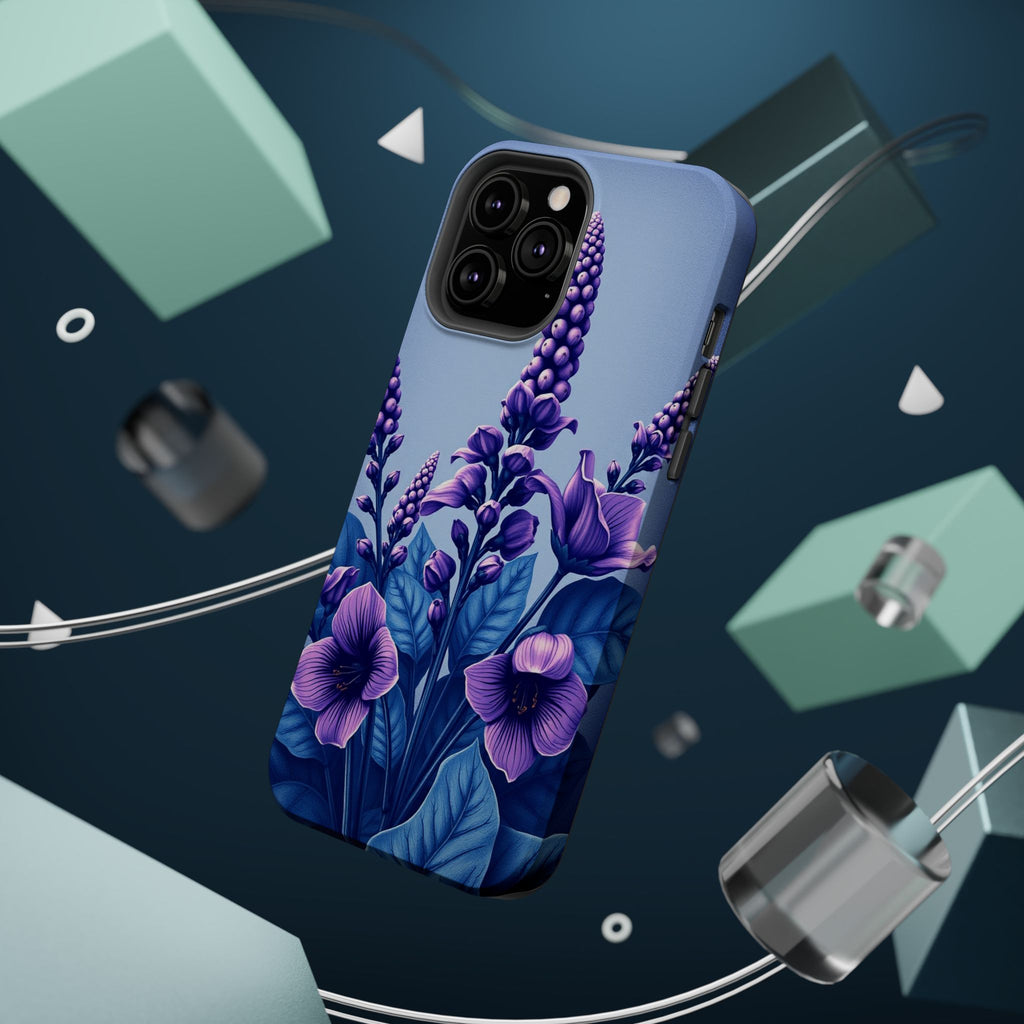 iPhone Indigo And Violet Botanical Illustration Soft iPhone Finish · iPhone Case