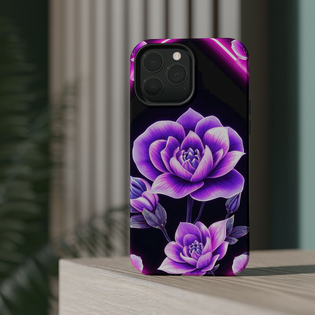 iPhone Floral Ombre Neon Cyberpunk Bold Modern Everyday Snap Case · iPhone Case