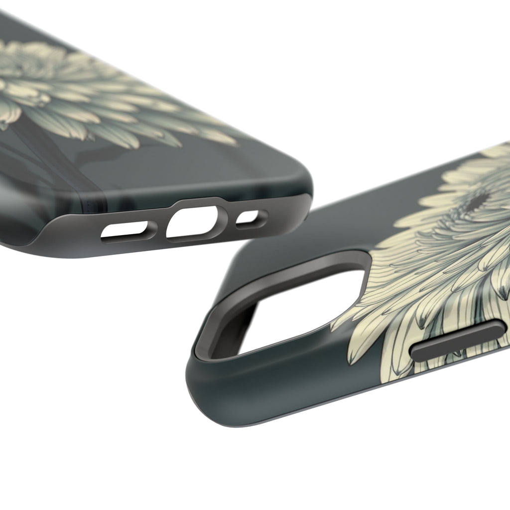 iPhone Chrysanthemum Classic Dark Gothic Ink Carry Case Slim Snap Case · iPhone
