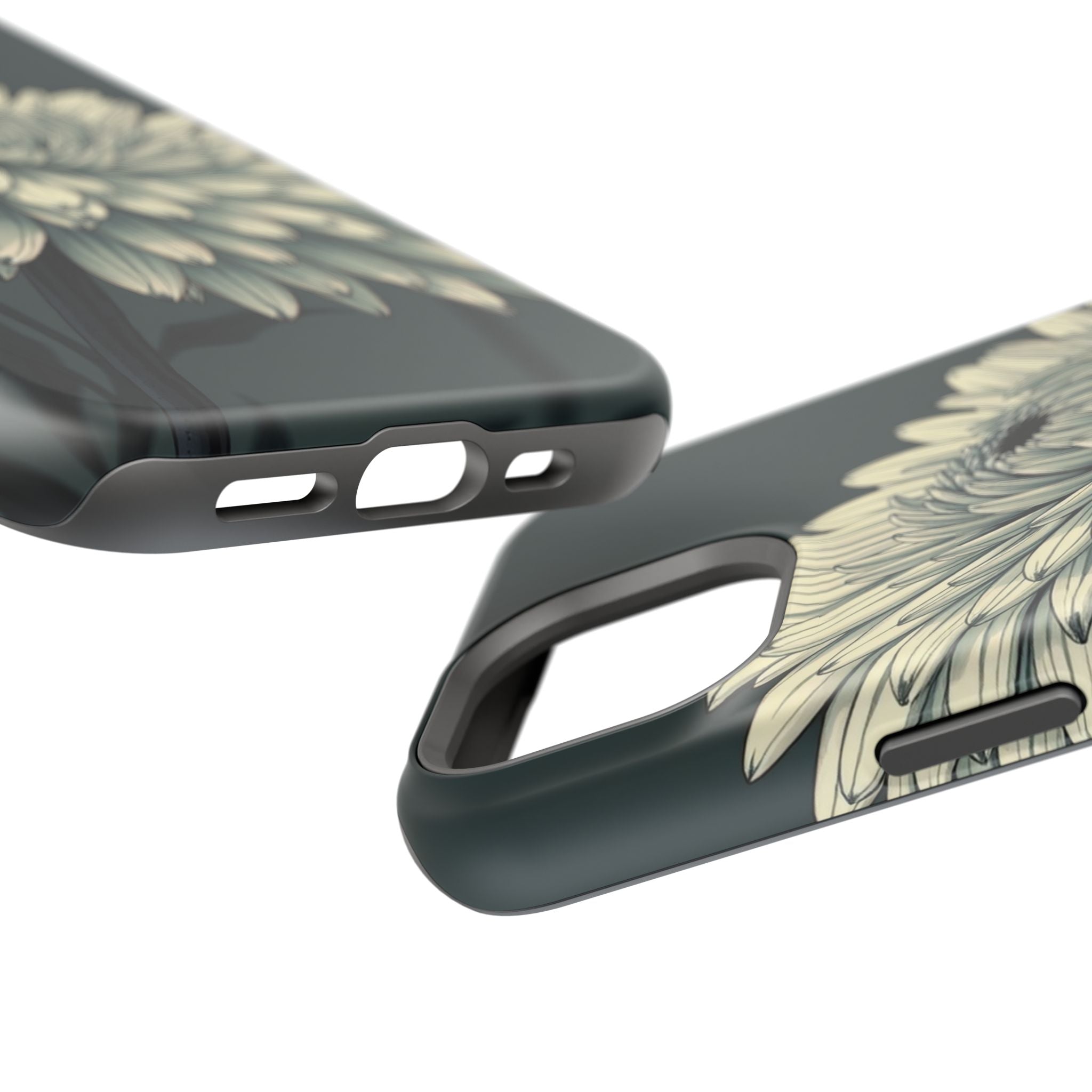 iPhone Chrysanthemum Classic Dark Gothic Ink Carry Case Slim Snap Case · iPhone