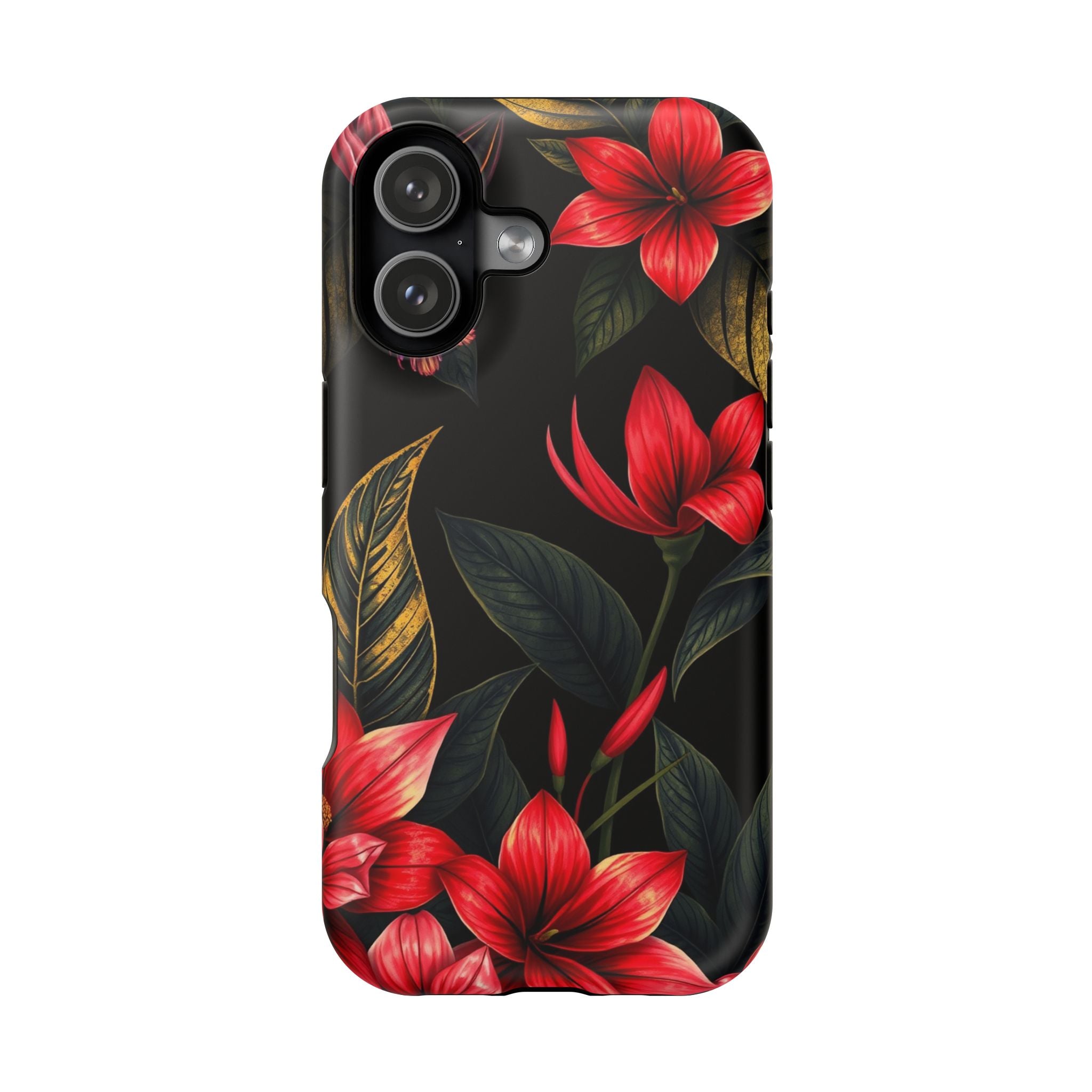 iPhone Black And Crimson Jungle Floral Slim Everyday Designer Case · iPhone Case