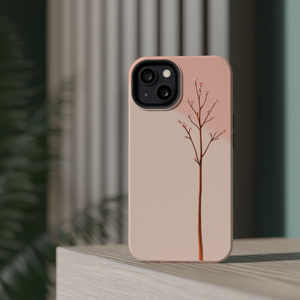 iPhone Rose Pink And Cream Minimalist Stem Slim iPhone Everyday · iPhone Case