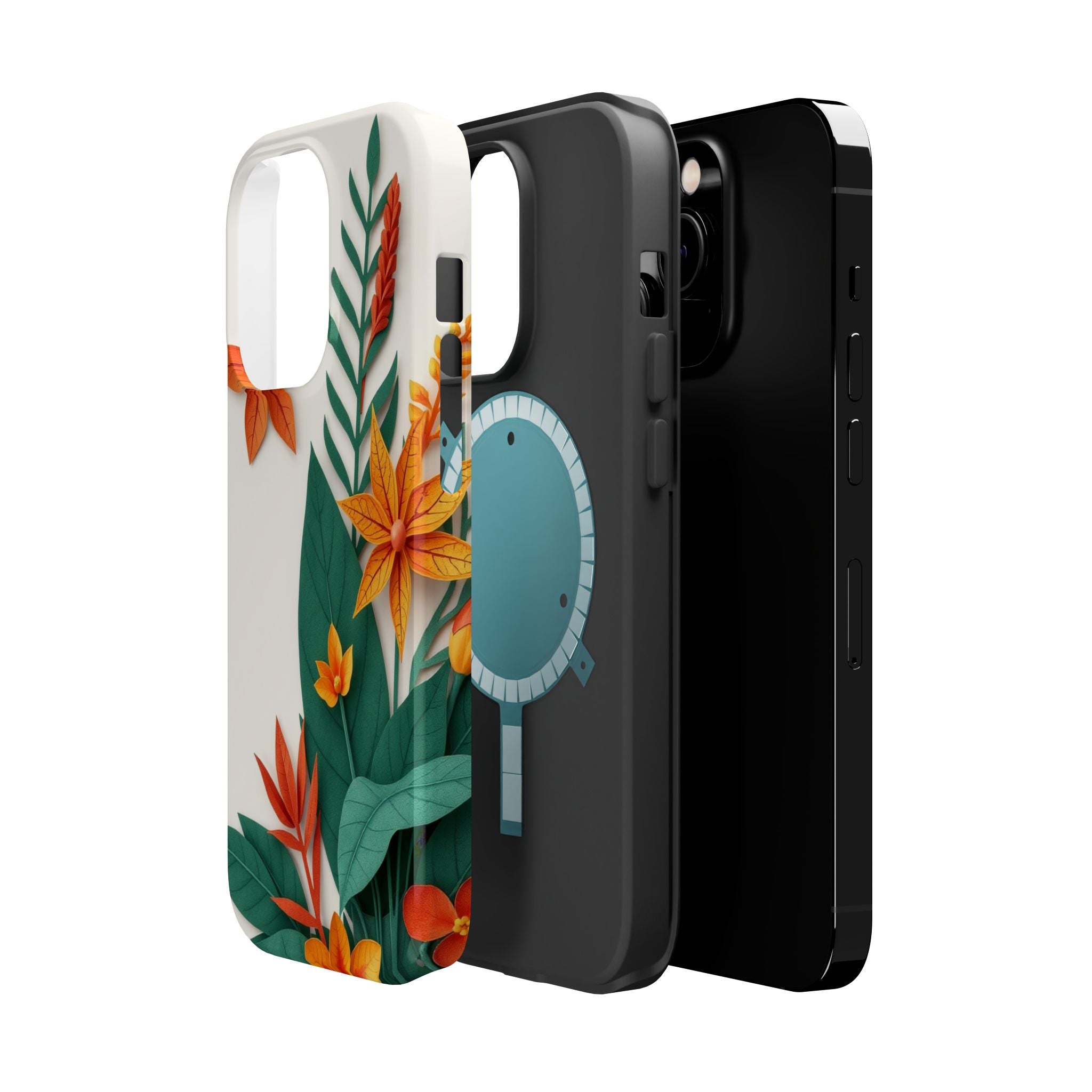 iPhone Jungle Floral Paper Cut Art Bold Modern Everyday Snap Case · iPhone Case