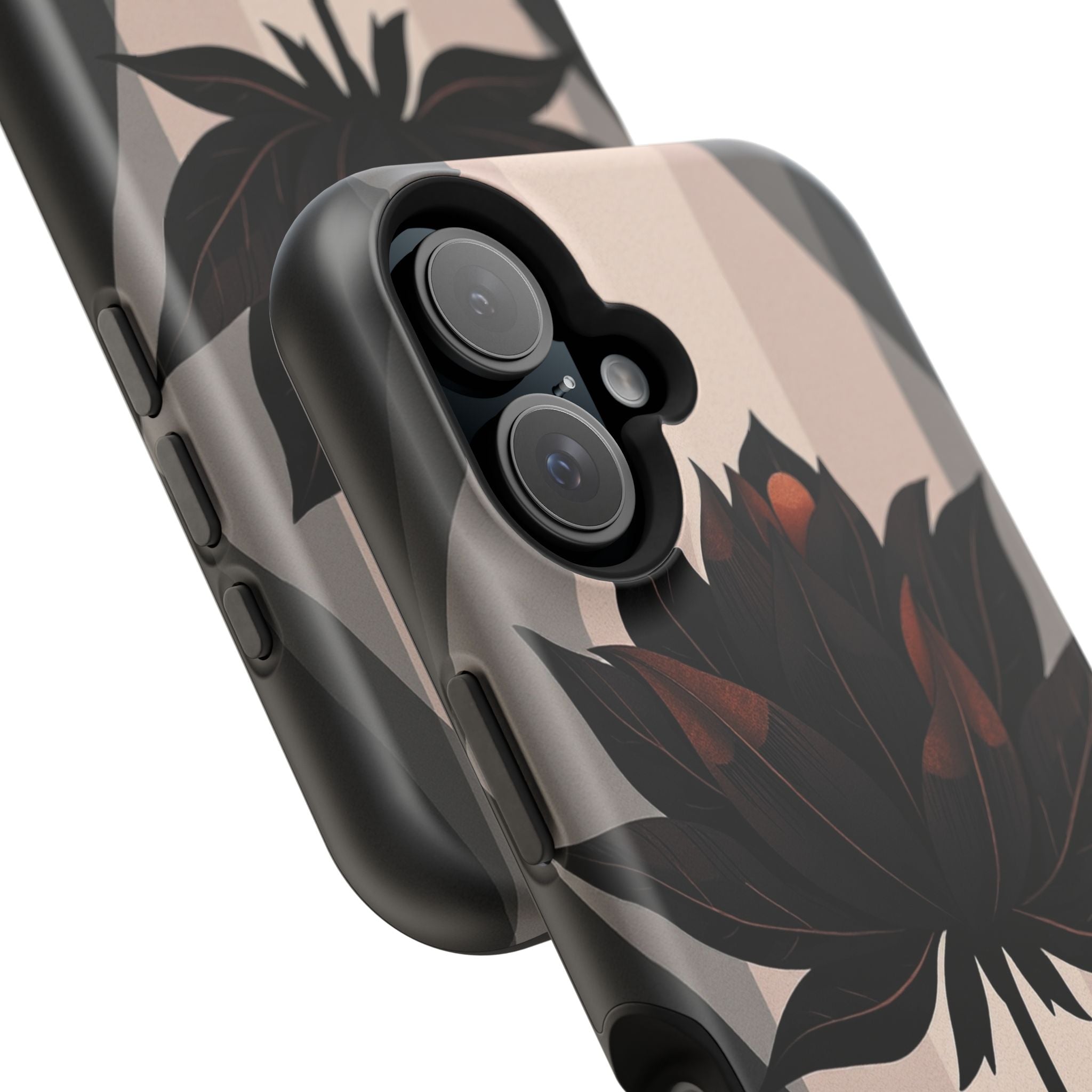 iPhone Charcoal And Copper Floral Silhouette Slim iPhone Everyday · iPhone Case