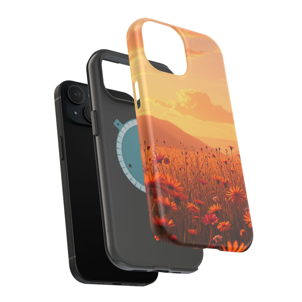 iPhone Sunset Amber And Peach Wildflower Field Soft iPhone Finish · iPhone Case