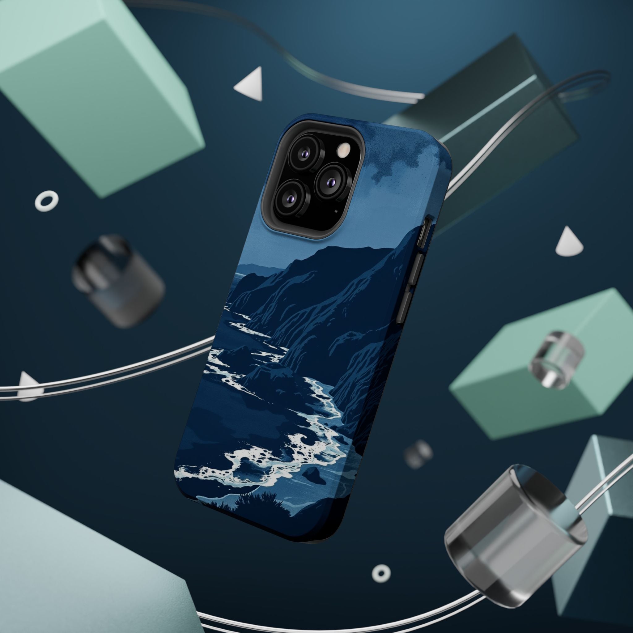 iPhone Midnight Blue And Silver Hibiscus Coast Carry Case Slim Snap Case · iPhon