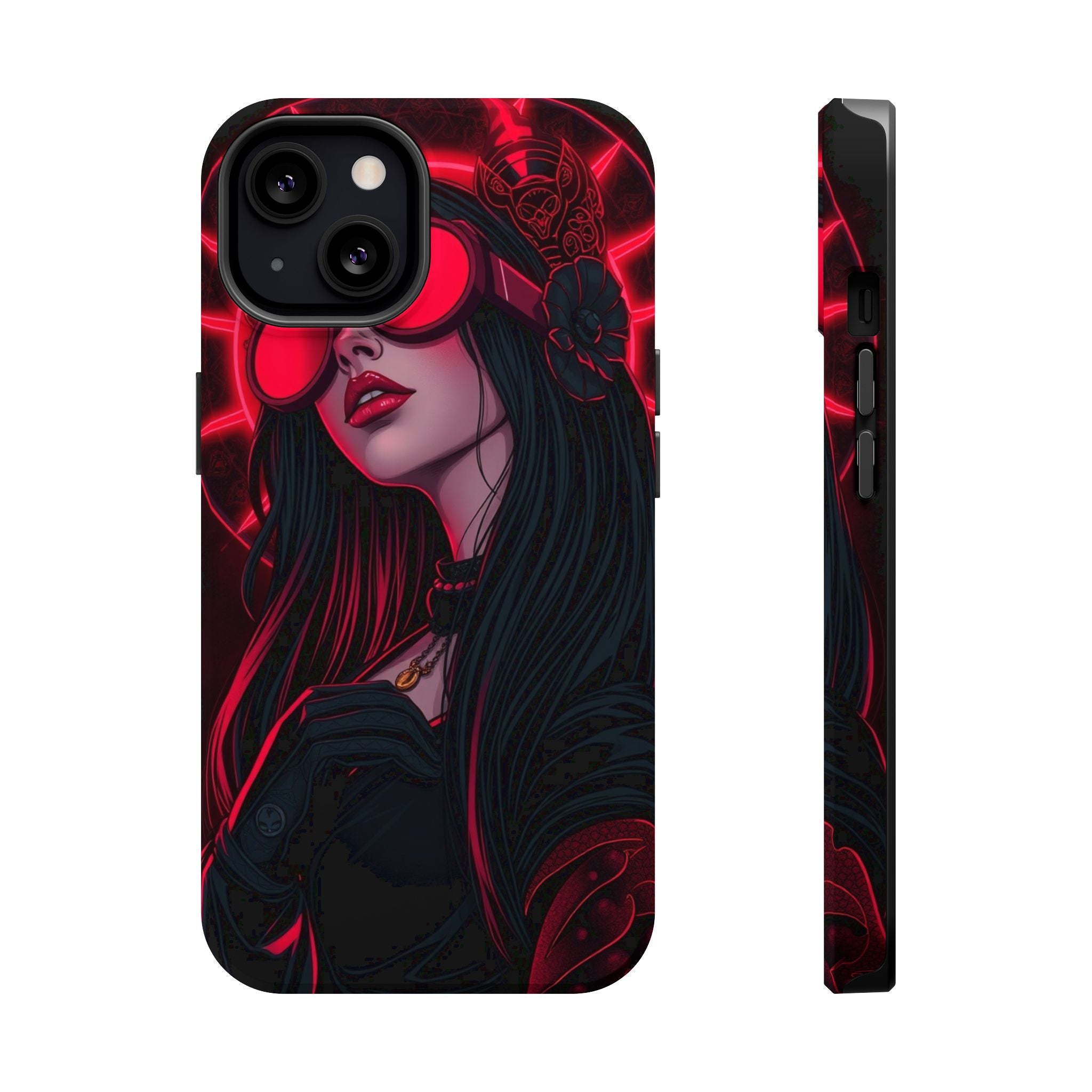 iPhone Black And Crimson Art Nouveau Female Slim Everyday Designer Case · iPhone