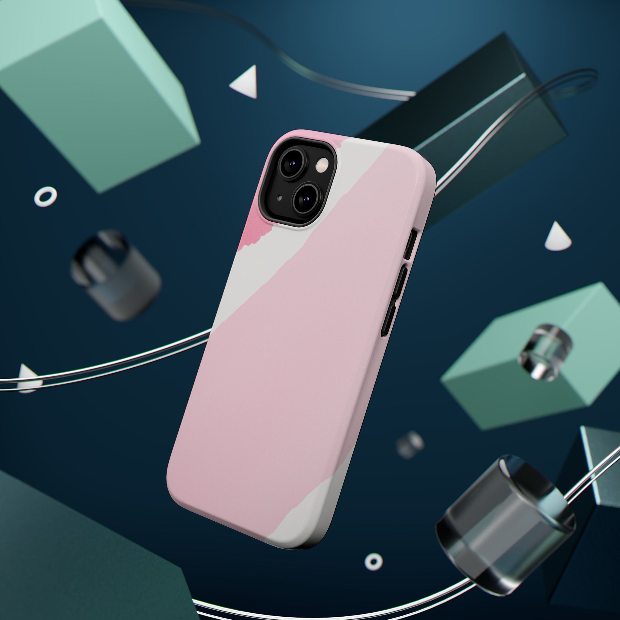 iPhone Rose Pink And Cream Calligraphic Stroke Soft iPhone Finish · iPhone Case
