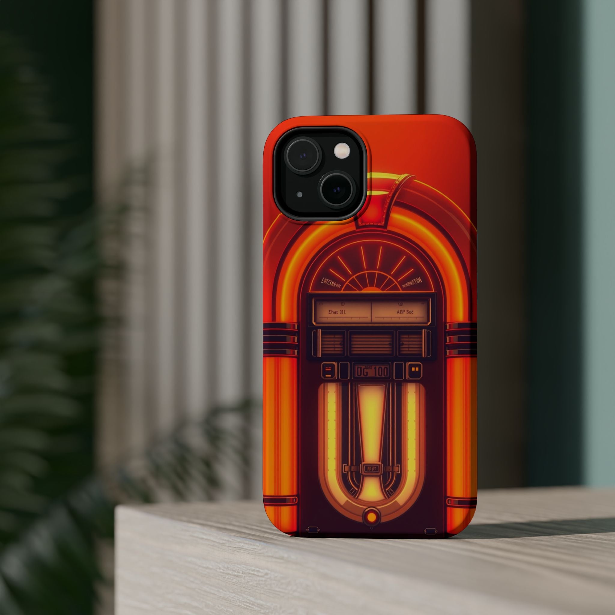 iPhone Jukebox Glow Neon Cyberpunk Bold Modern Everyday Snap Case · iPhone Case